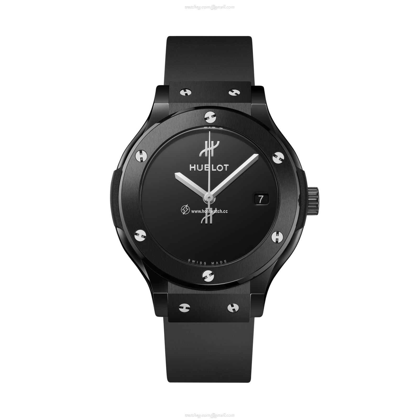 Hublot Classic Fusion 38mm Ceramic Automatic Watch - Black Dial & Rubber Strap