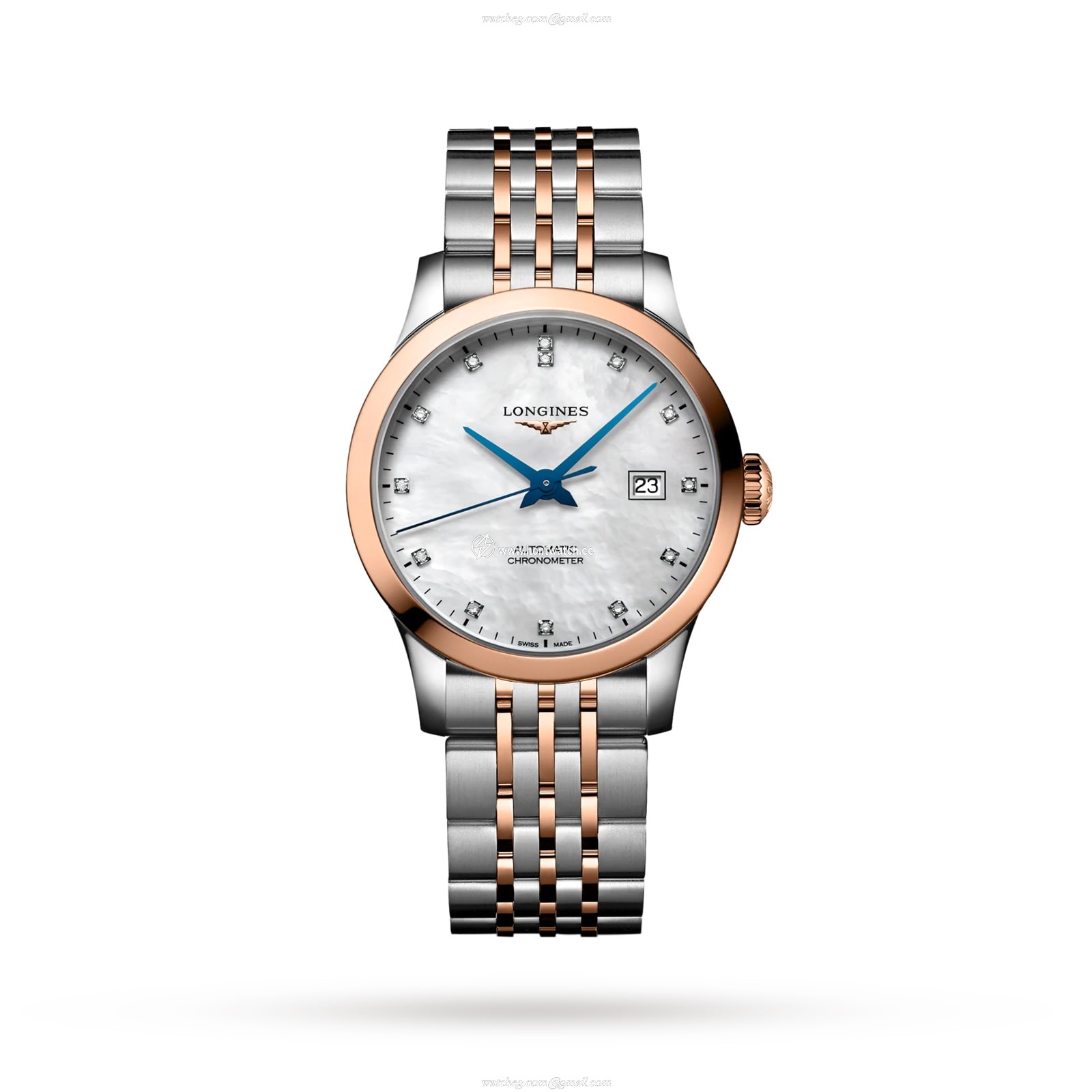 Longines Record L23215877 | 30mm Automatic | Mother of Pearl & Diamond Dial