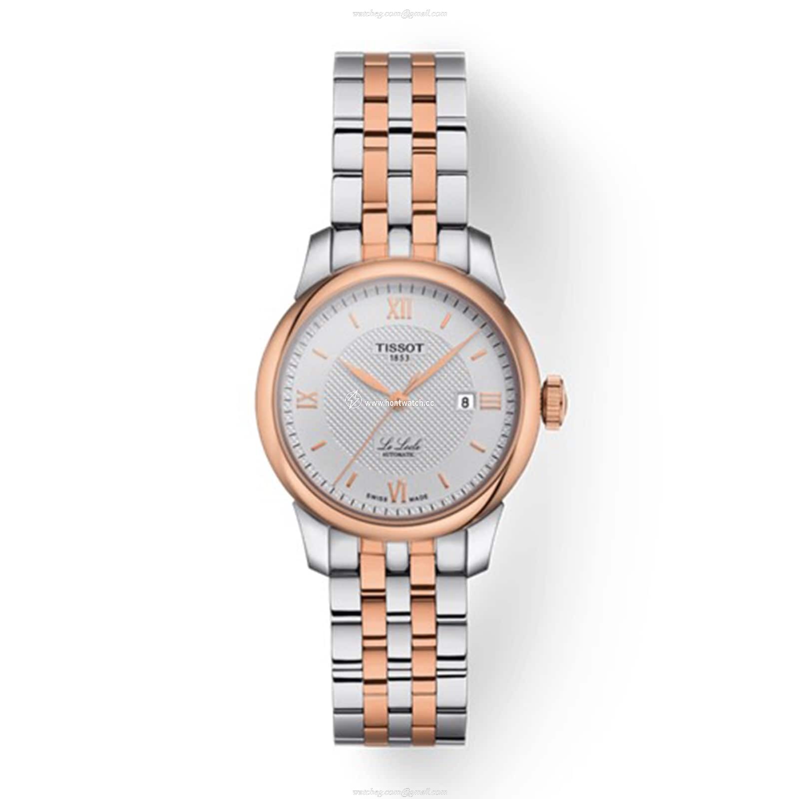 Tissot T-Classic Automatic Watch - Silver Dial - 29mm Stainless Steel & Rose Gold