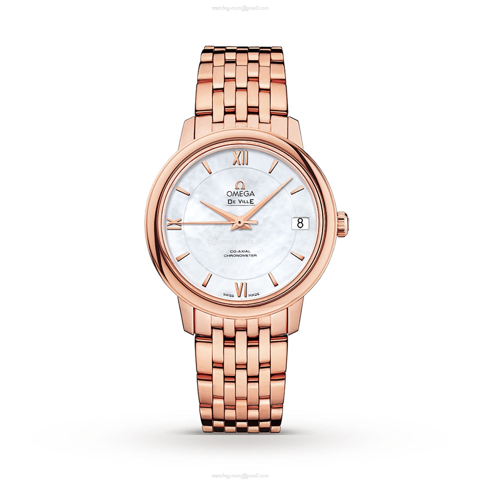 Omega De Ville 32.7mm Rose Gold Automatic Watch - Mother of Pearl Dial