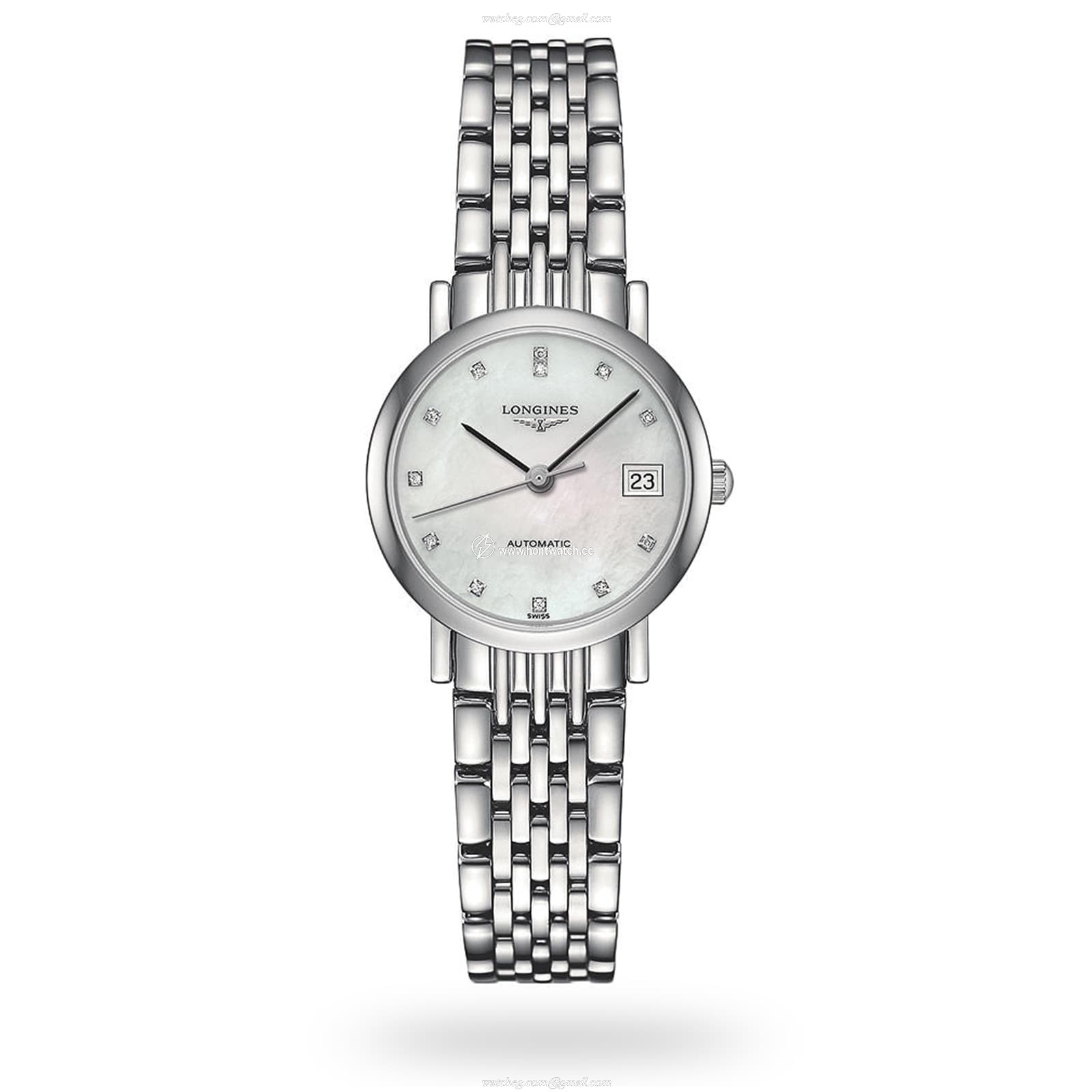 Longines Elegant L43094876 | Automatic Diamond Watch | Mother of Pearl Dial