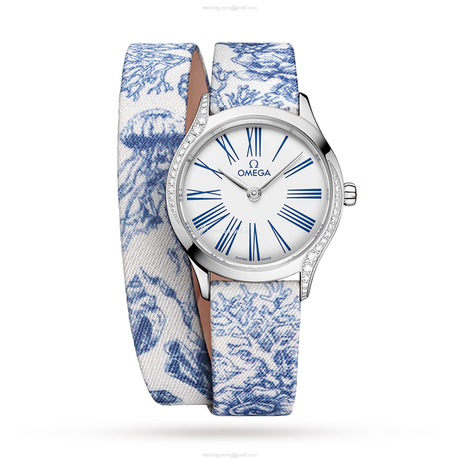 Omega De Ville Tresor 26mm Stainless Steel Quartz Watch - White Dial & Fabric Strap
