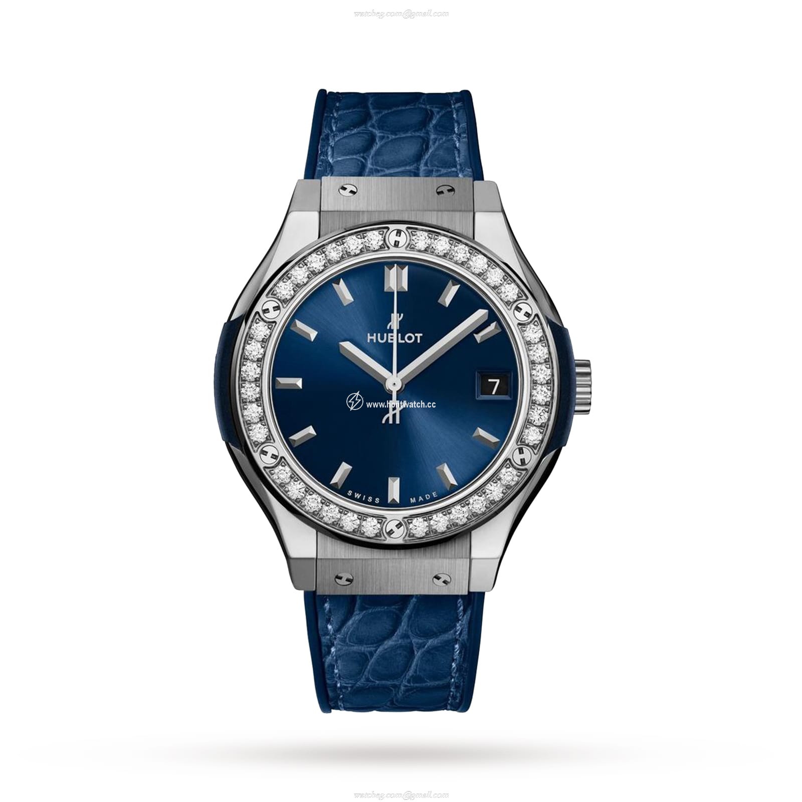 Hublot Classic Fusion 33mm Titanium Blue Dial Quartz Watch | Replica