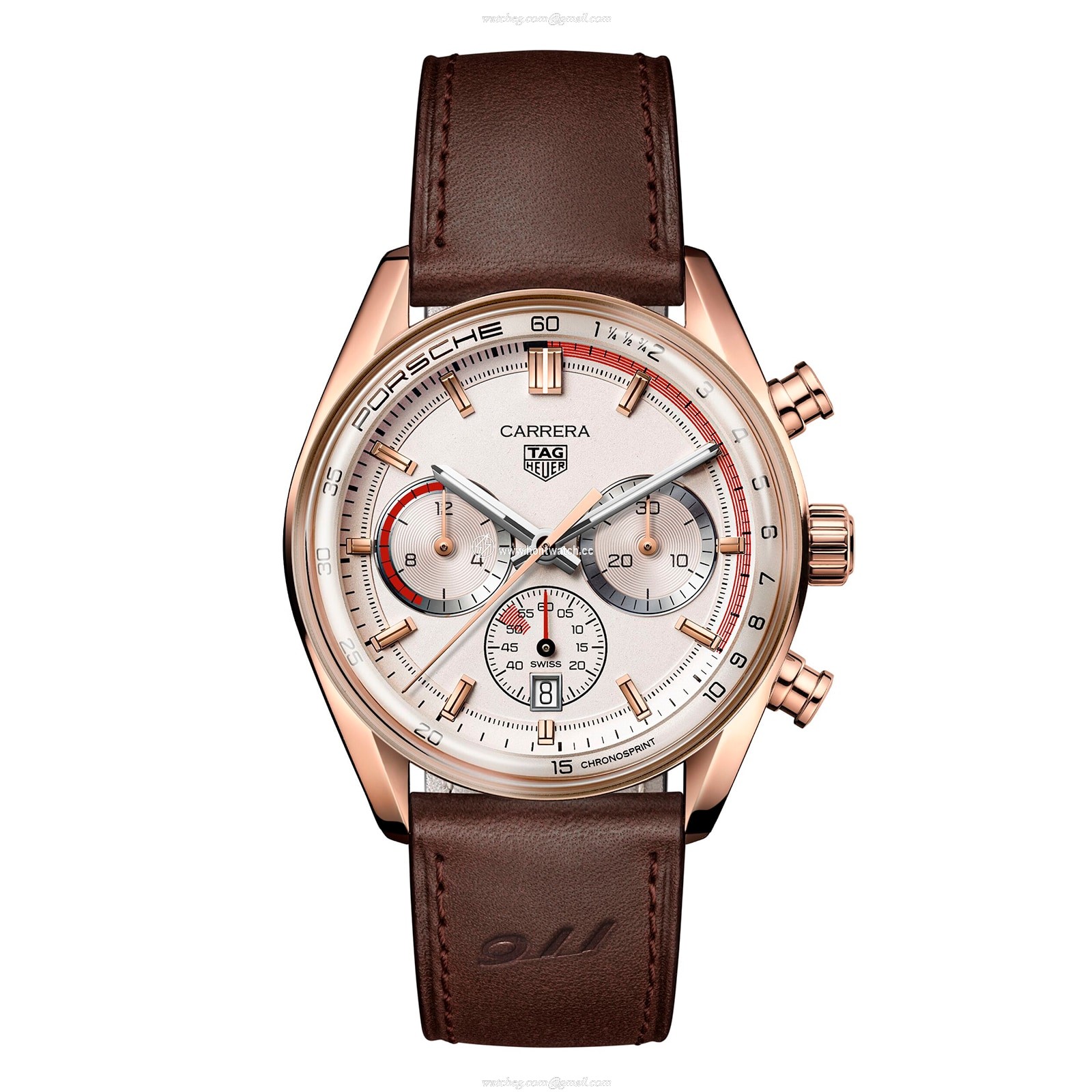 TAG Heuer Carrera 42mm Rose Gold Automatic Watch - Beige Dial