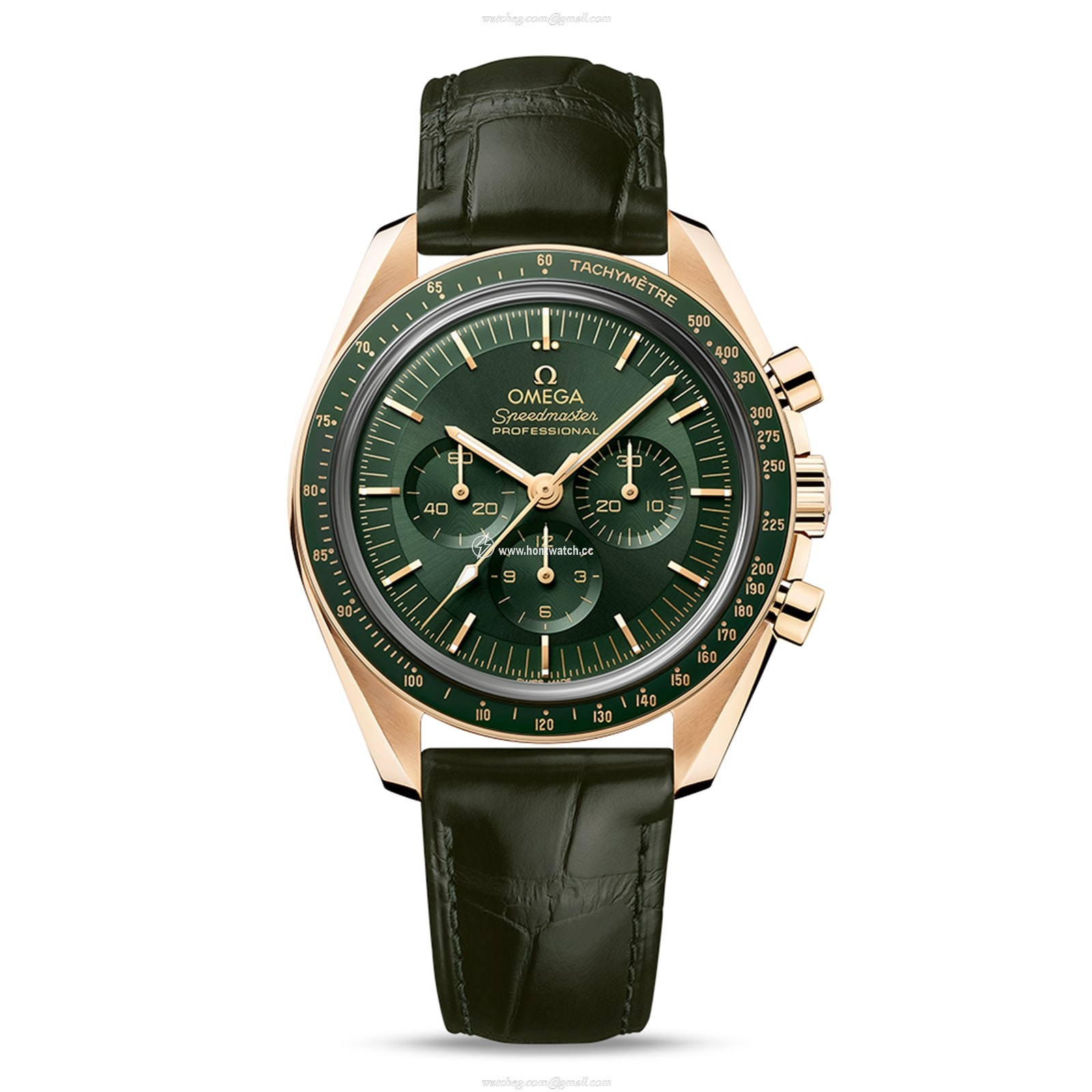 Omega Speedmaster Moonwatch - 18ct Yellow Gold - Green Dial - 42mm