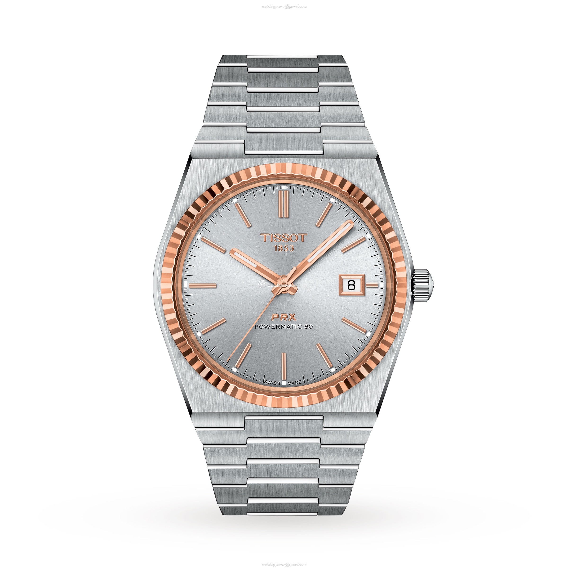Tissot PRX Automatic Watch - 40mm Silver Dial | Stainless Steel & Rose Gold