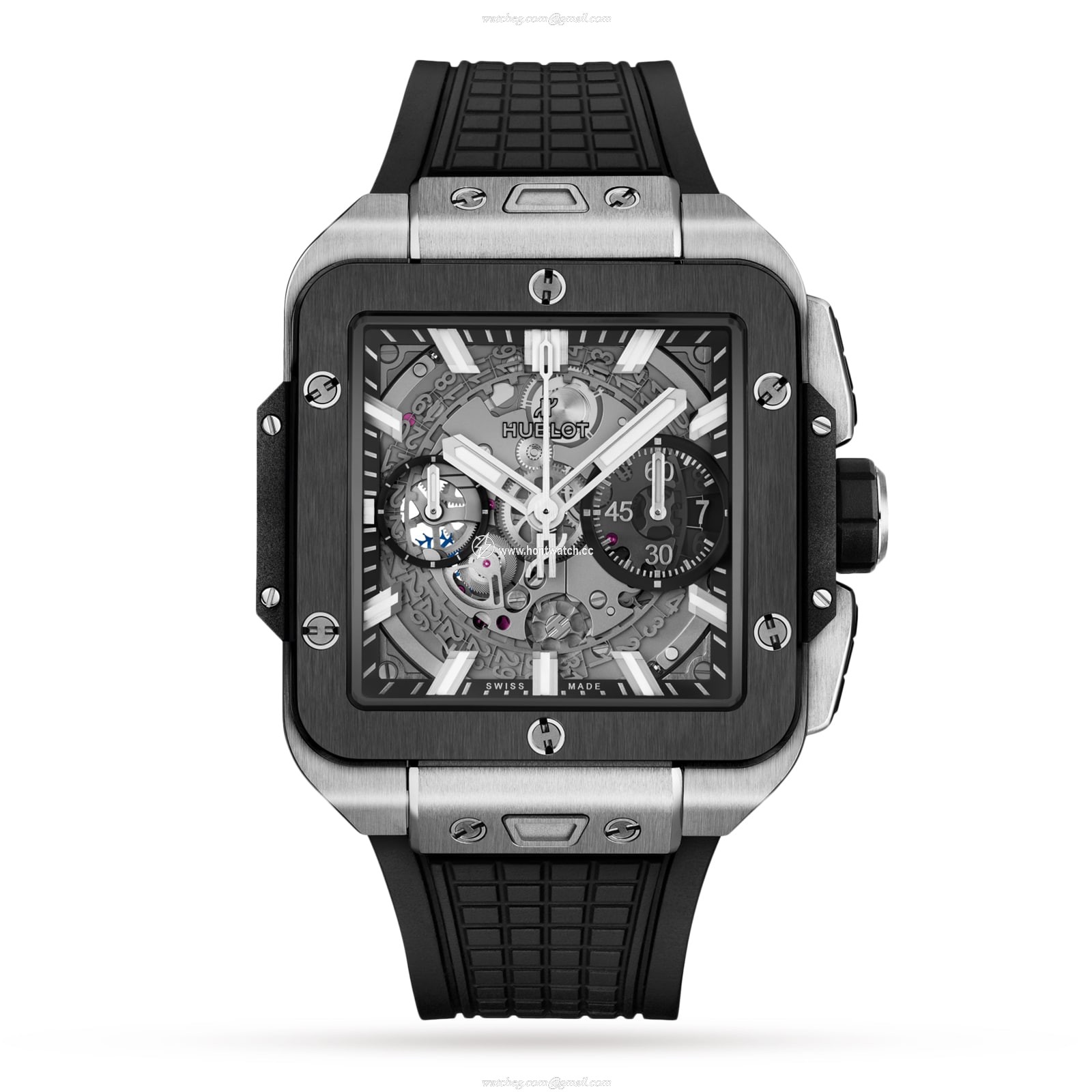Hublot Square Bang 821.NM.0170.RX - 42mm Ceramic Automatic Skeleton Watch
