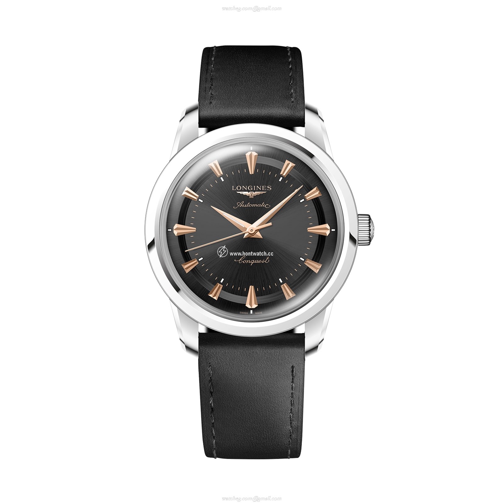 Longines Conquest Automatic Watch - 38mm Stainless Steel Black Dial