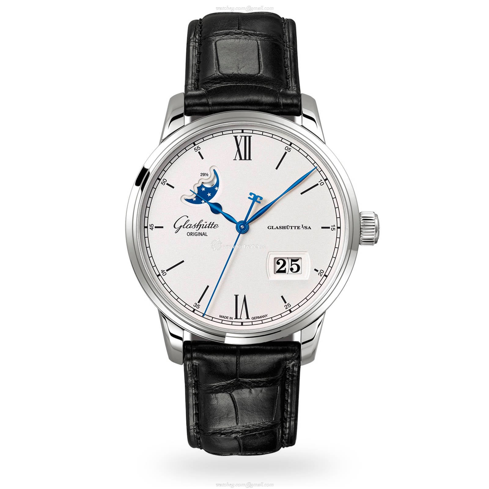 Glashuette Original Senator Automatic Blue Watch - 42mm Stainless Steel