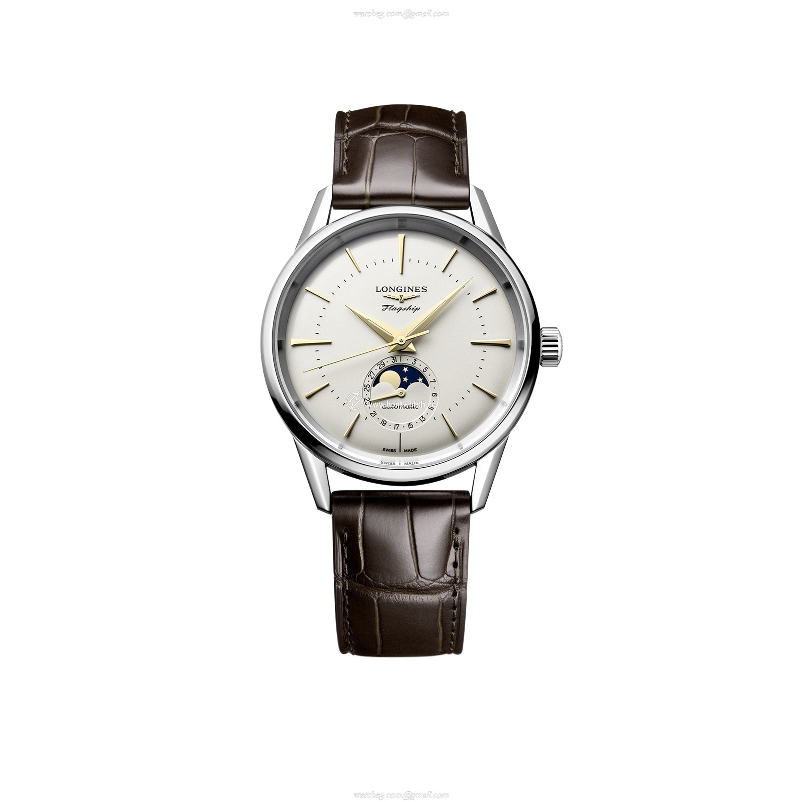 Longines L48154782 Automatic Watch - Silver Dial - Stainless Steel 38.5mm