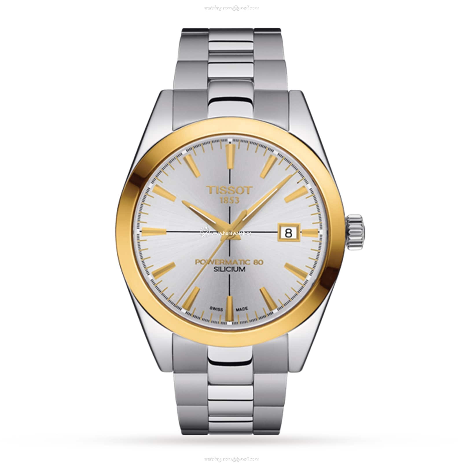 Tissot T-Gold Automatic Watch - 40mm Silver Dial - Stainless Steel & 18K Gold