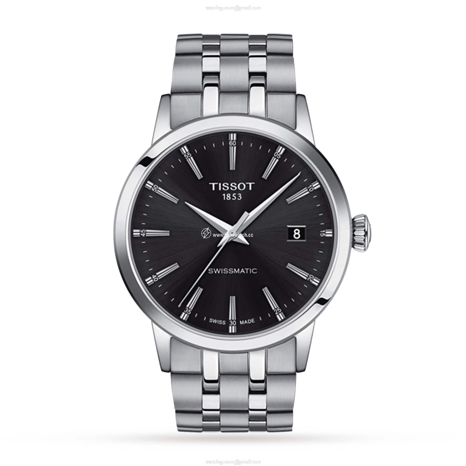 Tissot T-Classic Automatic Watch - 42mm Black Dial Stainless Steel