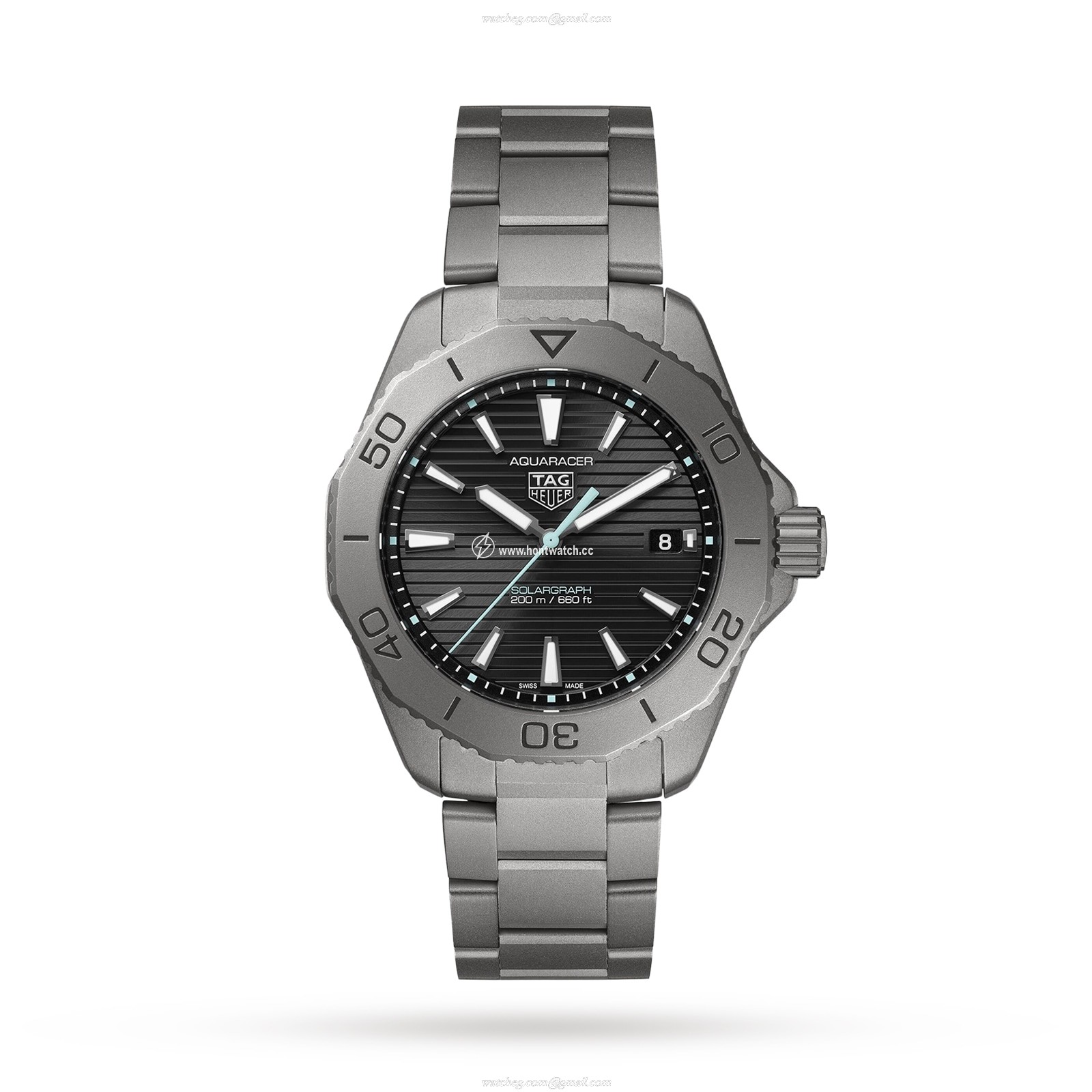 TAG Heuer Aquaracer Solar Powered Titanium Watch - 40mm Black Dial