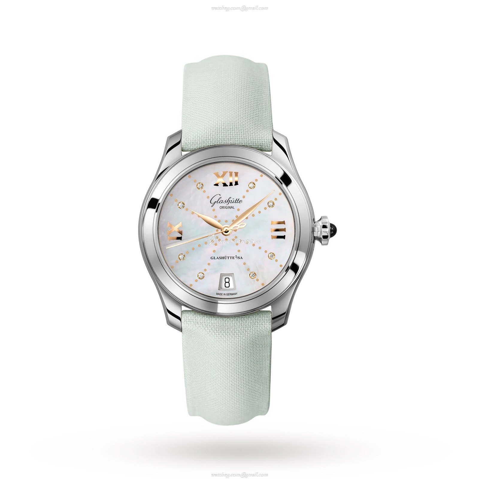 Glashuette Original Ladies Automatic Watch - 36mm Stainless Steel & White Dial
