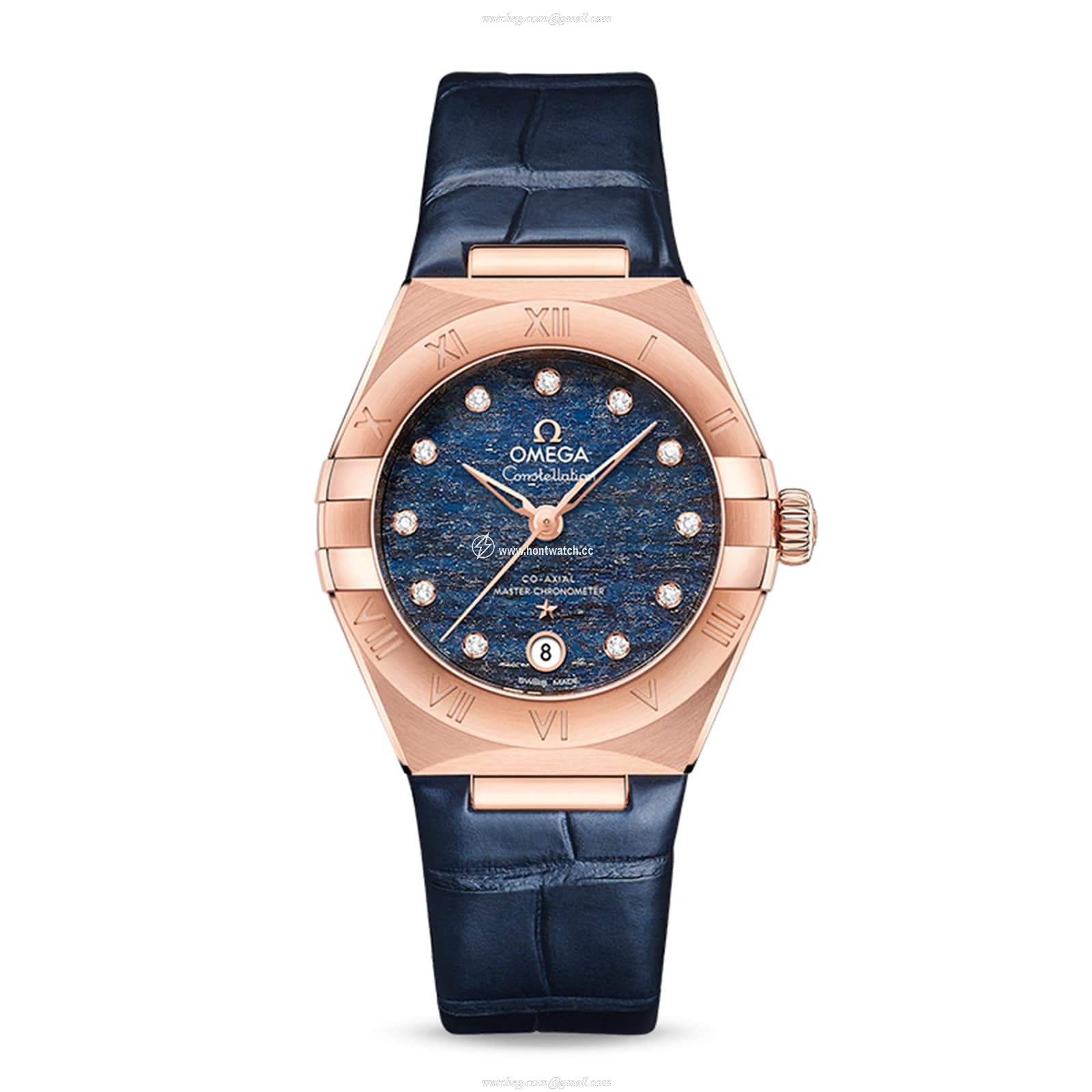 Omega Constellation 29mm 18ct Rose Gold Automatic Blue Dial Replica Watch