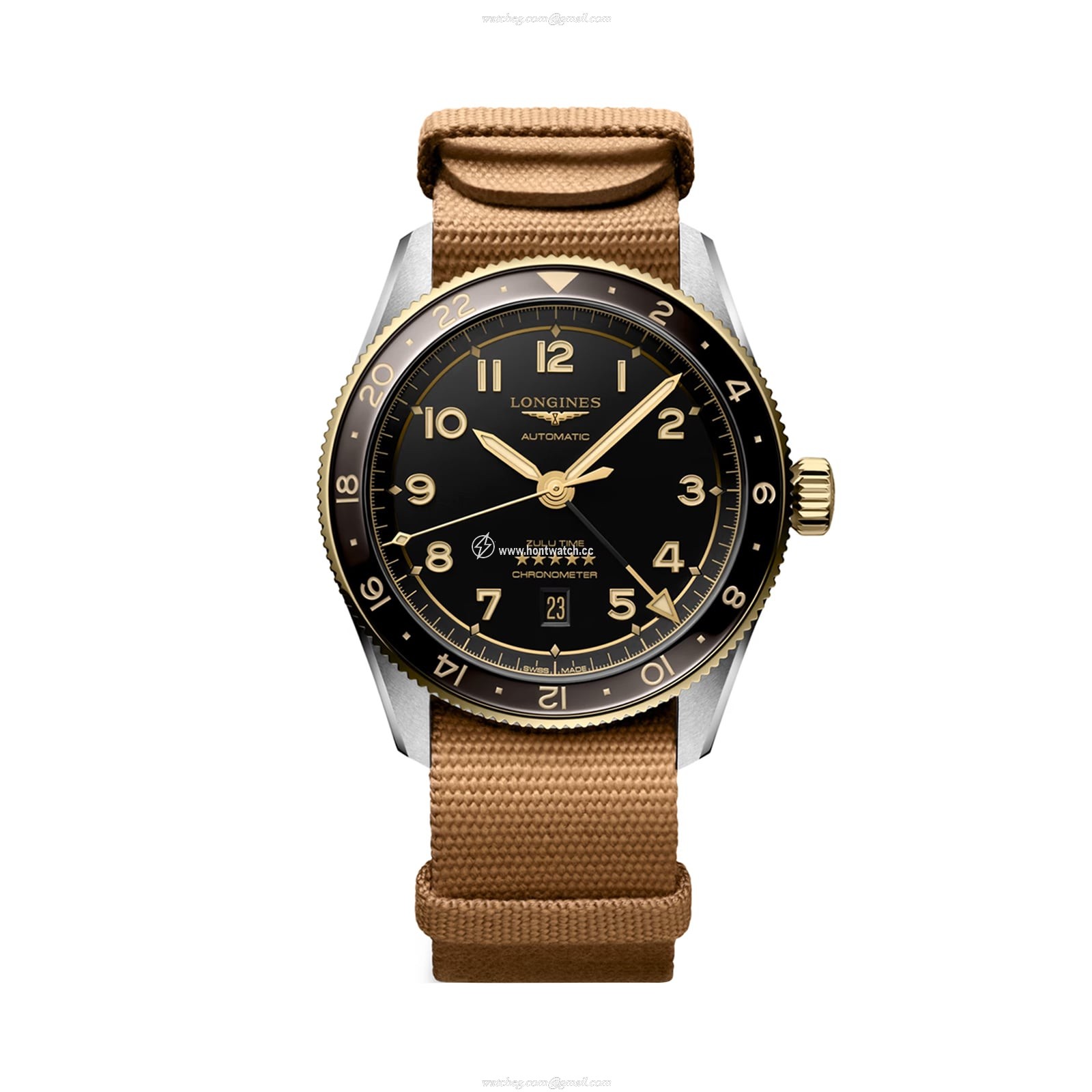 Longines Spirit L38125539 | 42mm Automatic Grey Dial | Yellow Gold Plated