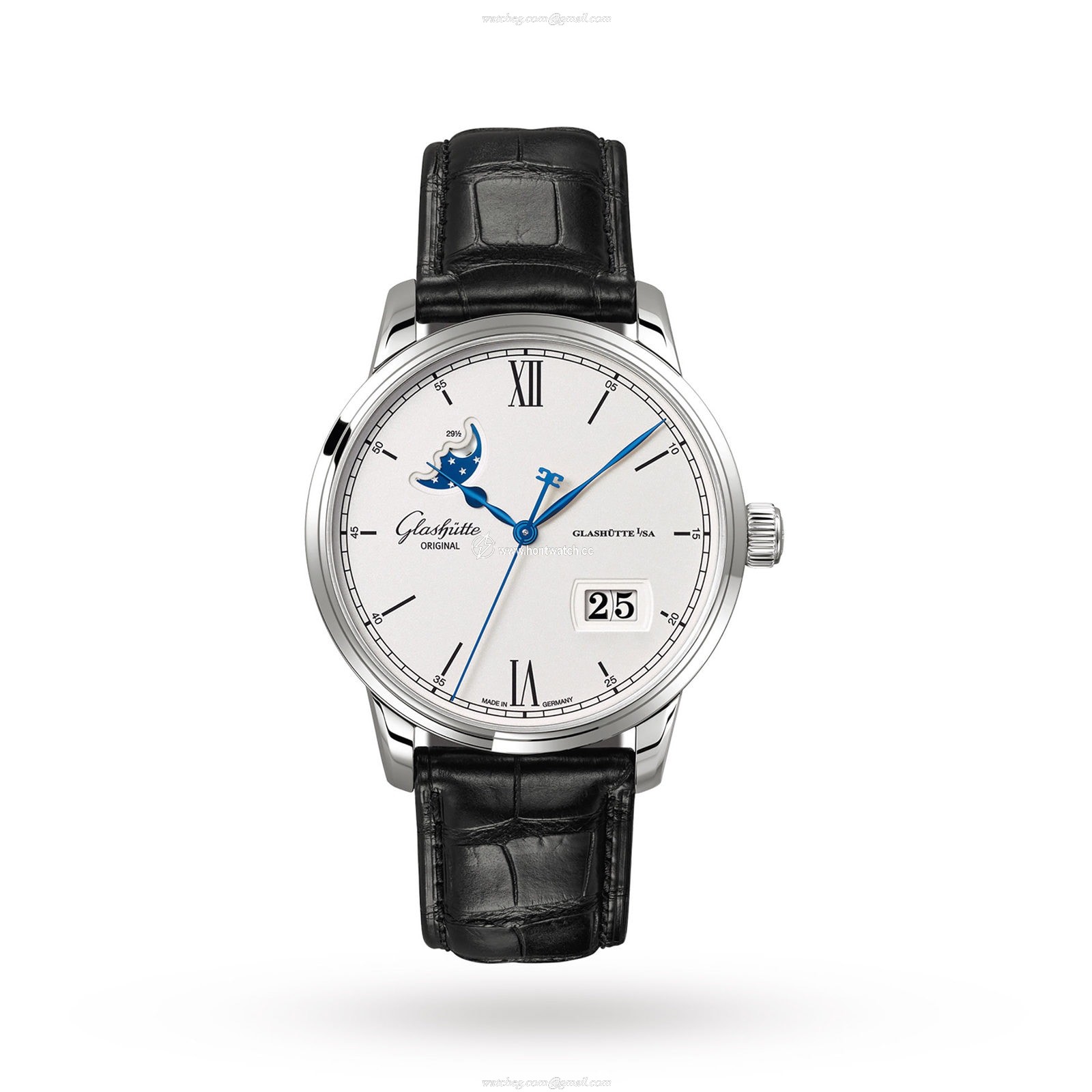Glashuette Original Senator Automatic Silver Watch - 40mm Stainless Steel