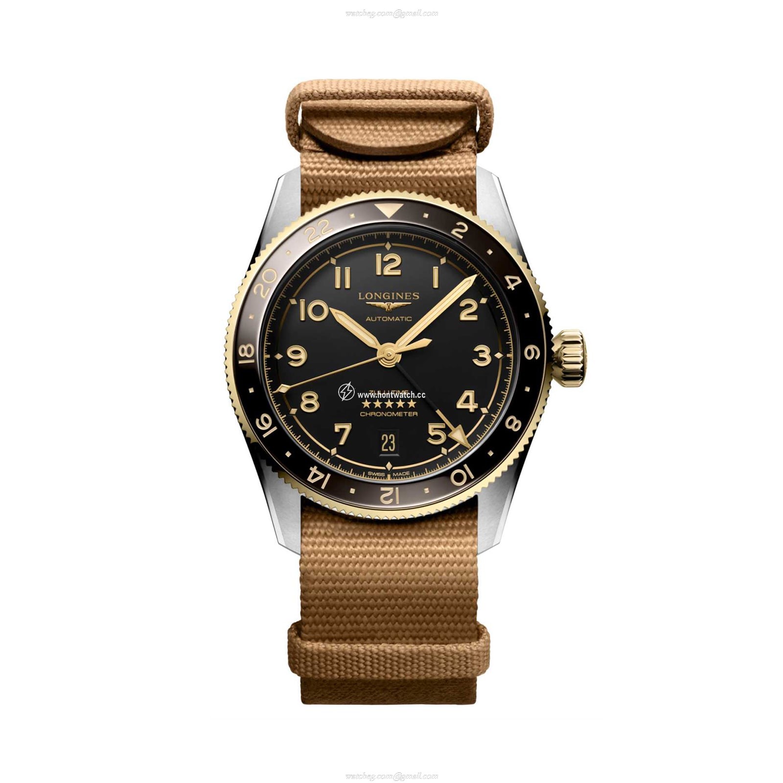 Longines Spirit L38025539 | 39mm Automatic Grey Dial | Yellow Gold Plated
