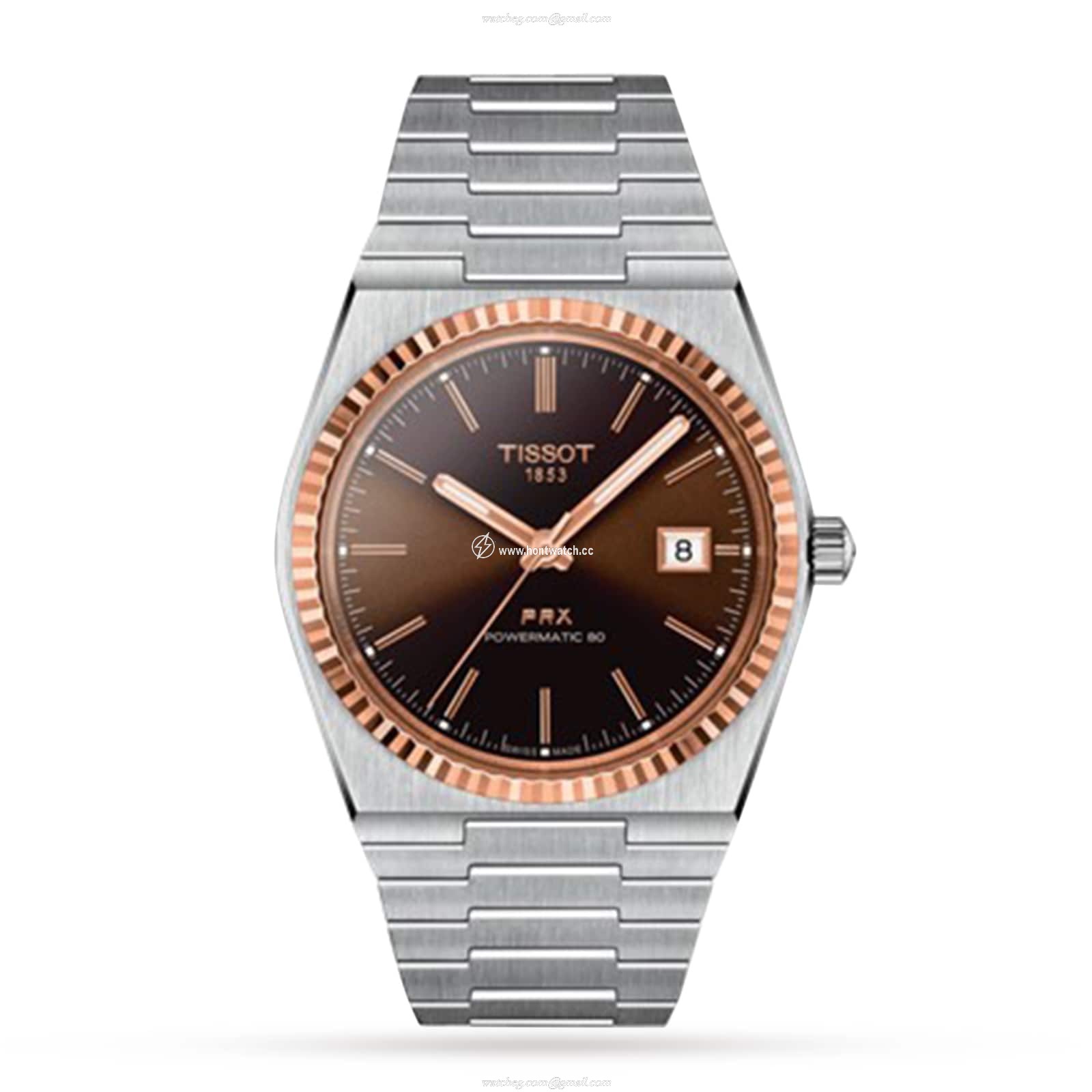 Tissot T-Gold PRX Automatic Watch - 40mm Brown Dial - Stainless Steel