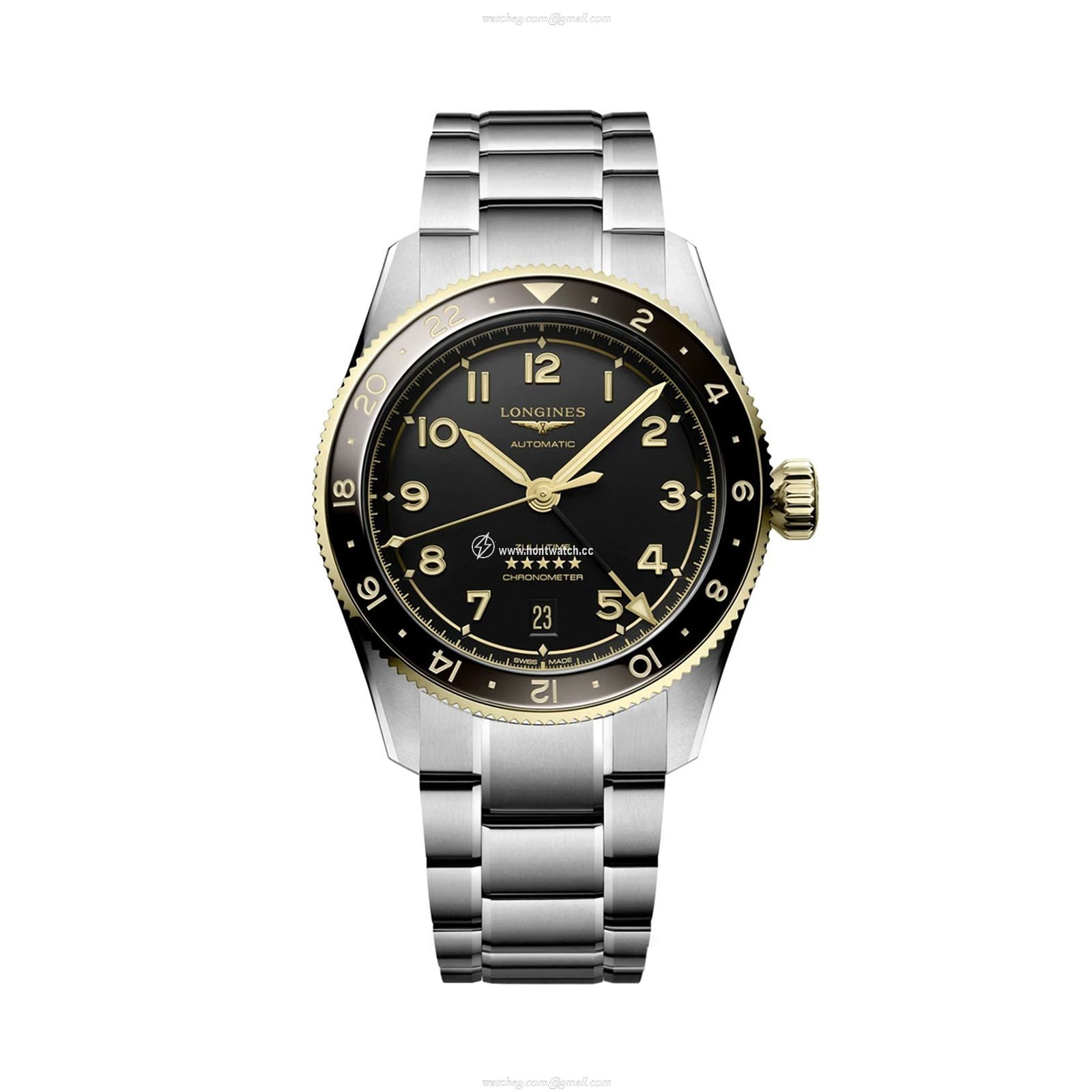 Longines Spirit L38025536 | 39mm Automatic Grey Dial | Yellow Gold Plated
