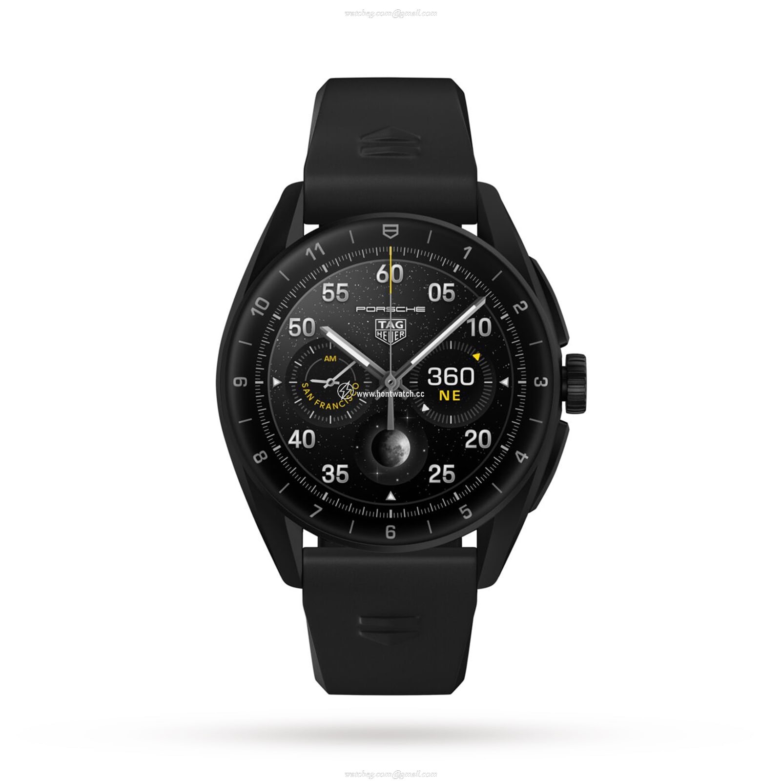 TAG Heuer Connected Smartwatch - 42mm Titanium DLC - Black Dial & Rubber Strap
