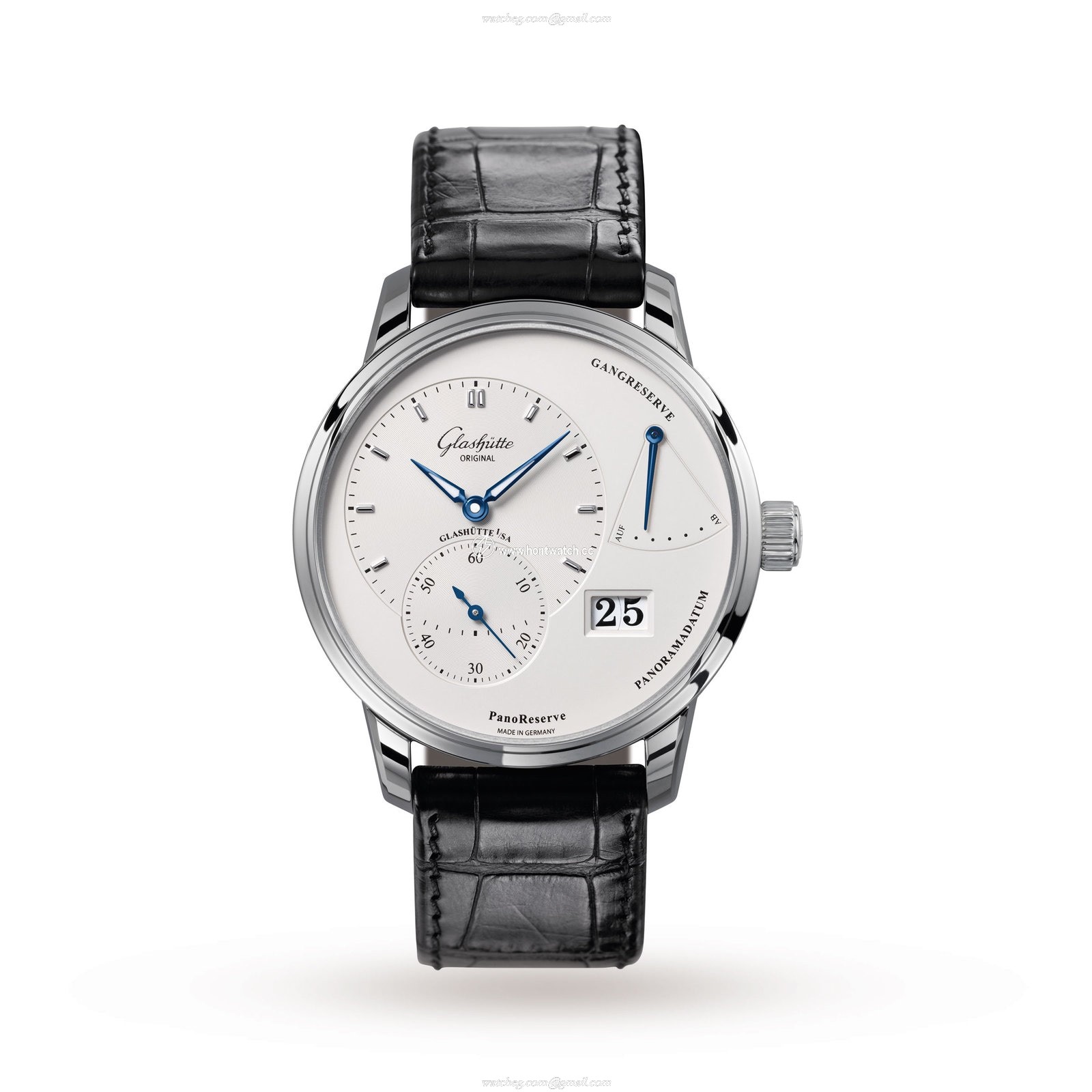 Glashuette Original PanoReserve - 40mm Stainless Steel Silver Dial - Manual Winding
