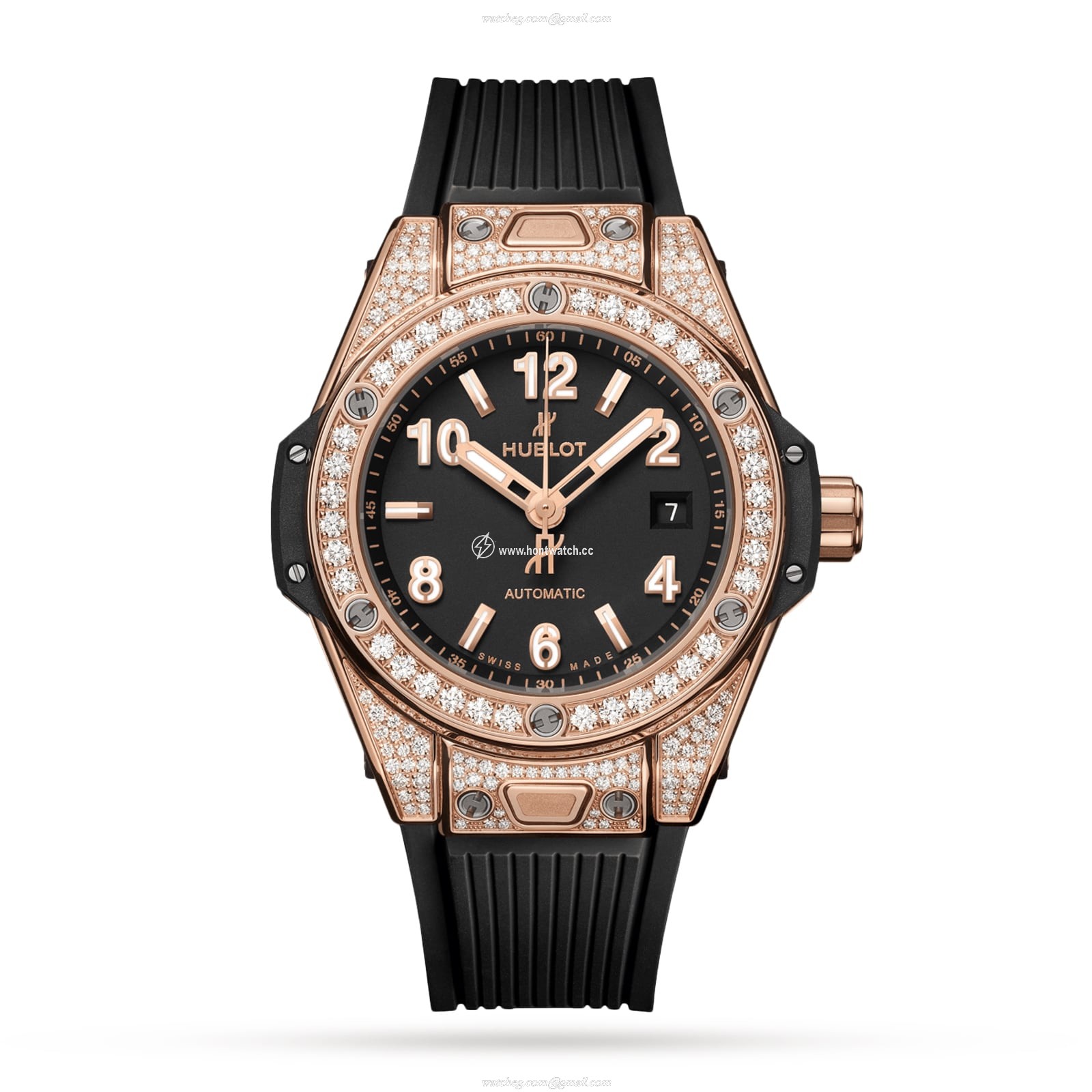 Hublot Big Bang 18ct Rose Gold Automatic Watch - 33mm Black Dial | Replica