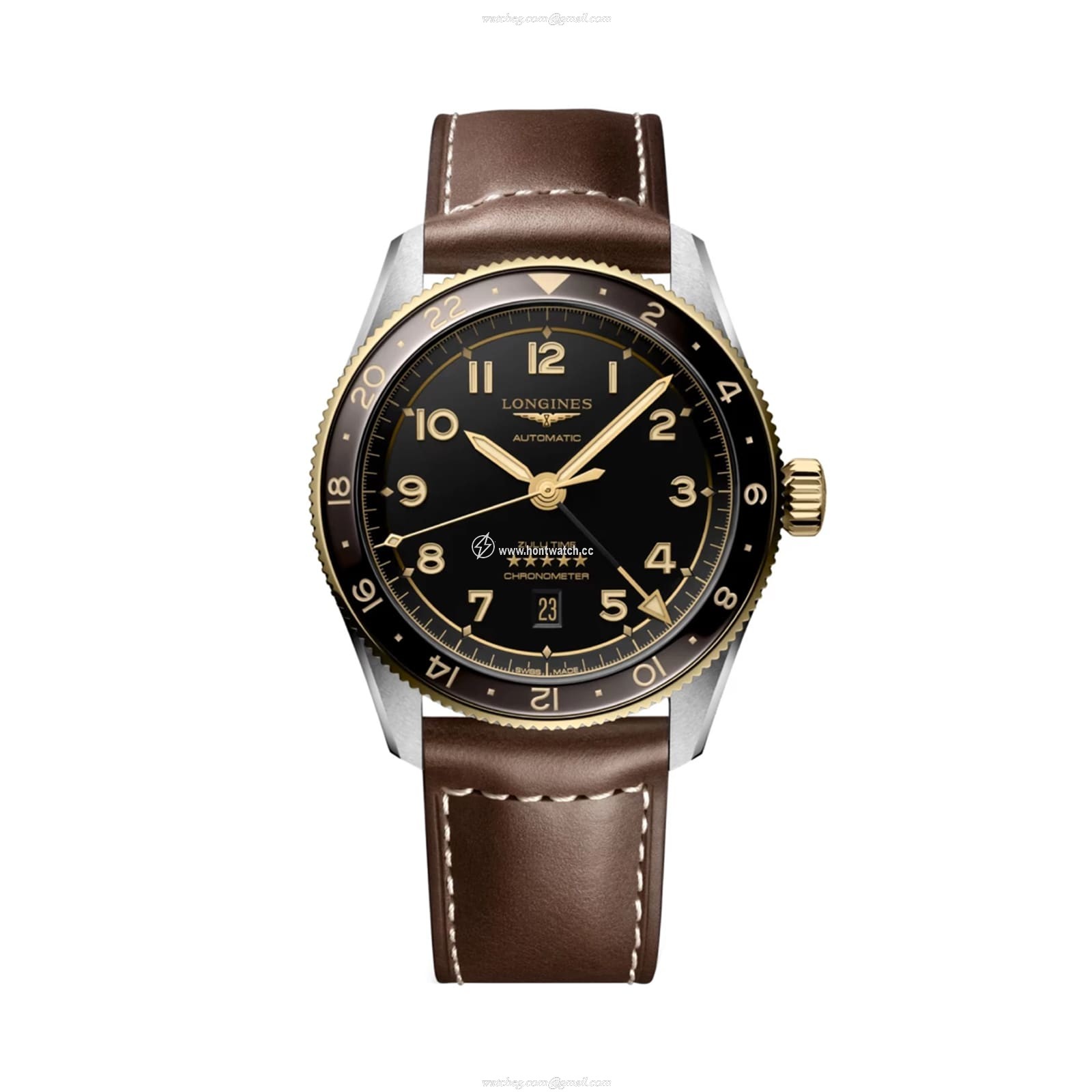 Longines Spirit L38125532 Automatic Grey Dial - 42mm Yellow Gold Plated