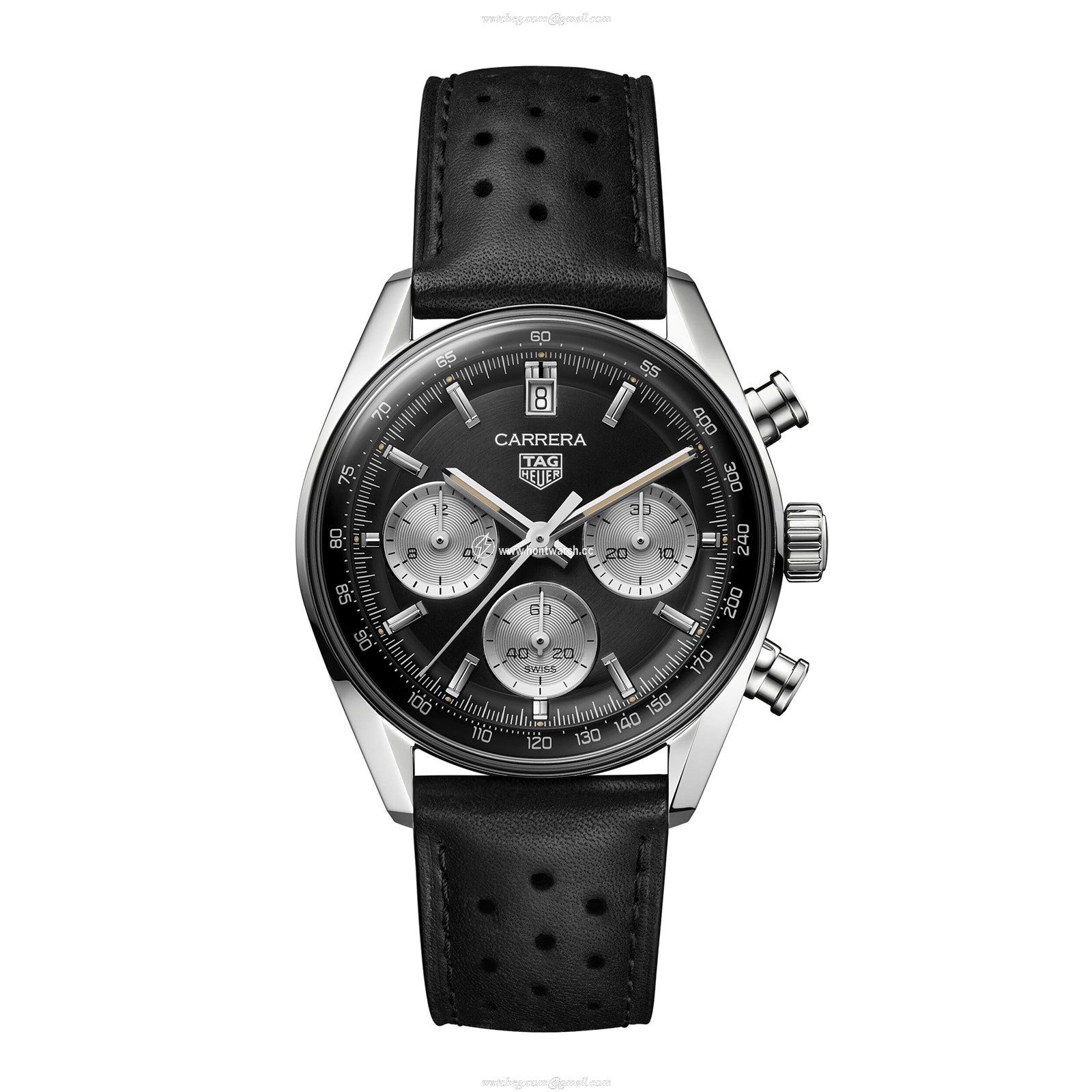 TAG Heuer Carrera Automatic Black Dial - 39mm Stainless Steel Leather Strap