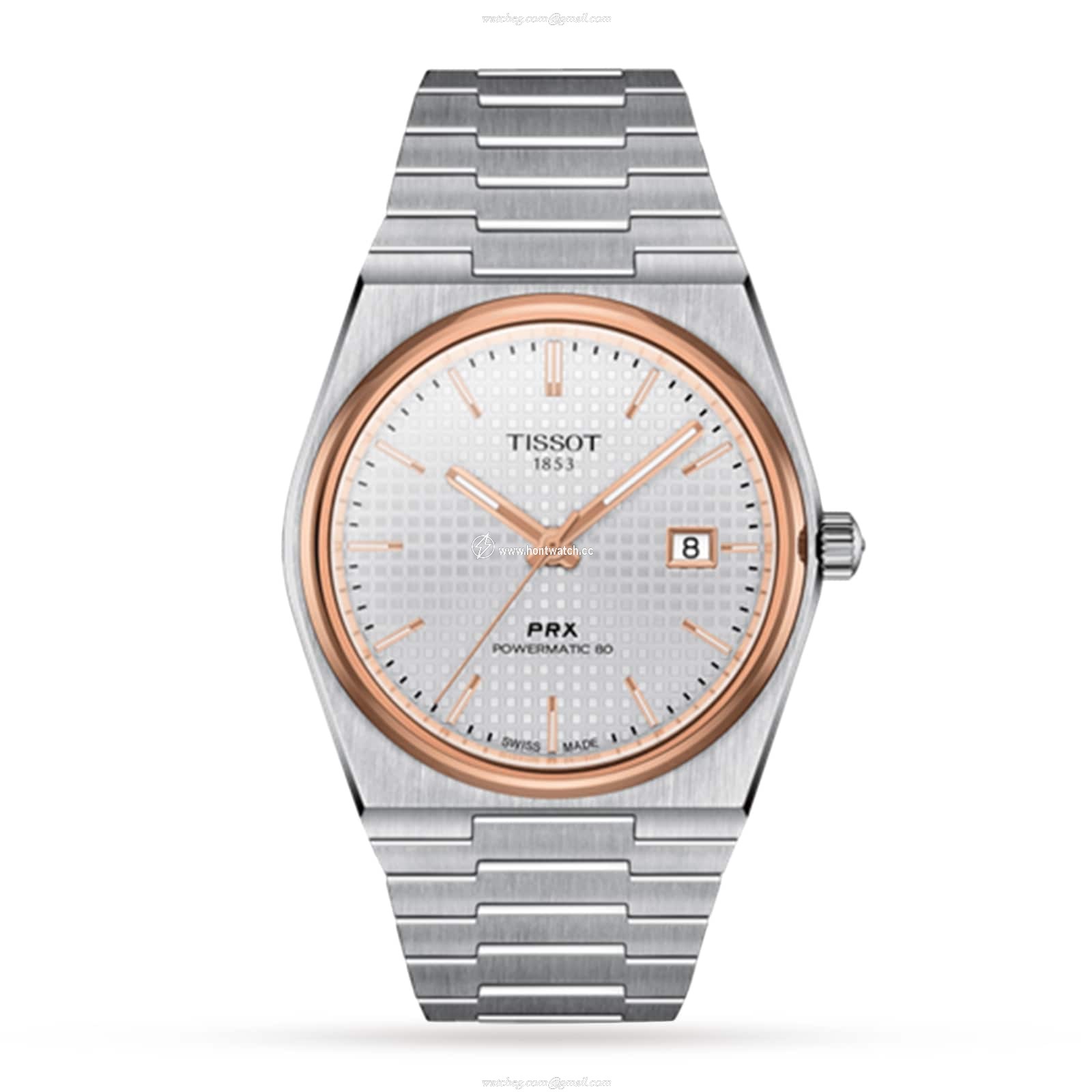 Tissot PRX Automatic Watch - 40mm Stainless Steel - Silver Dial - 100M Water Resistant