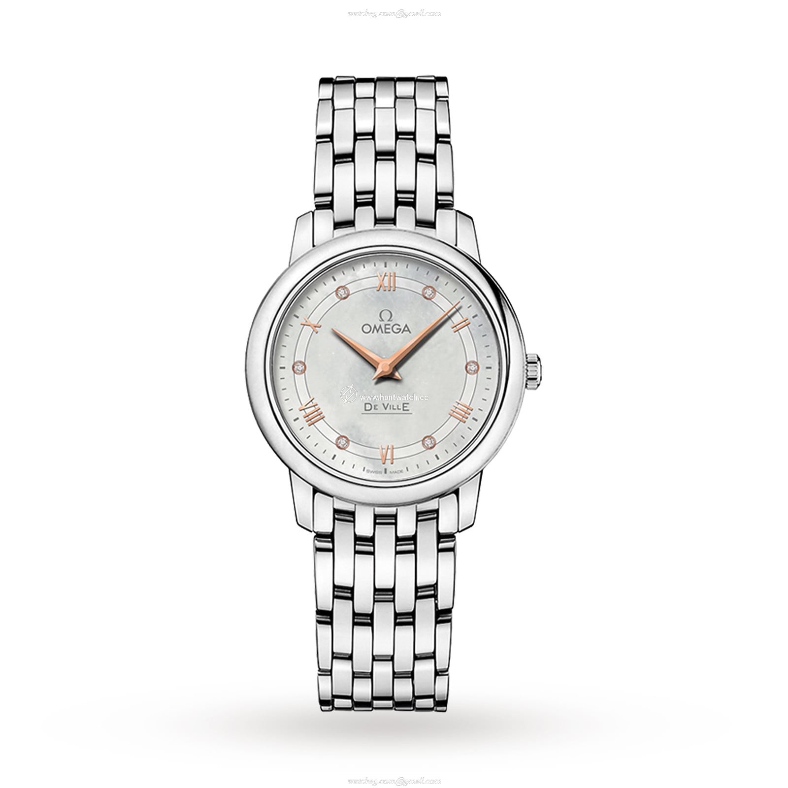 Omega De Ville Prestige 27mm Stainless Steel Quartz Watch - Mother of Pearl Dial