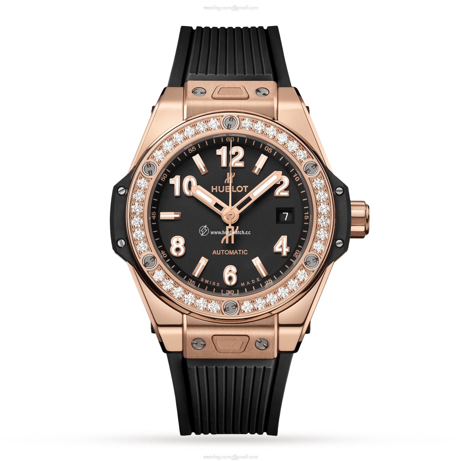 Hublot Big Bang 18ct Rose Gold Automatic Watch - 33mm Black Dial | Replica