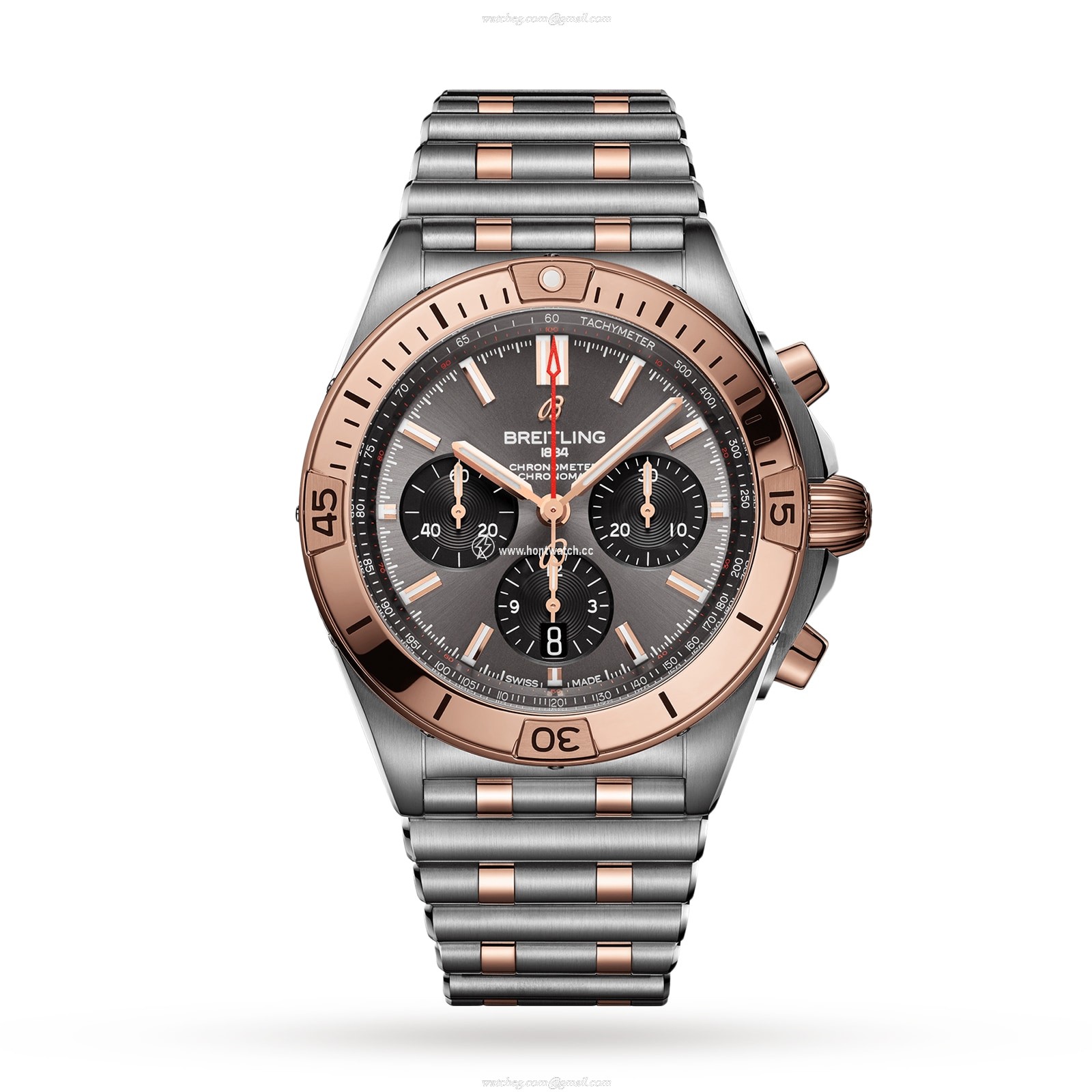 Breitling Chronomat 42mm 18ct Rose Gold Automatic Grey Replica Watch