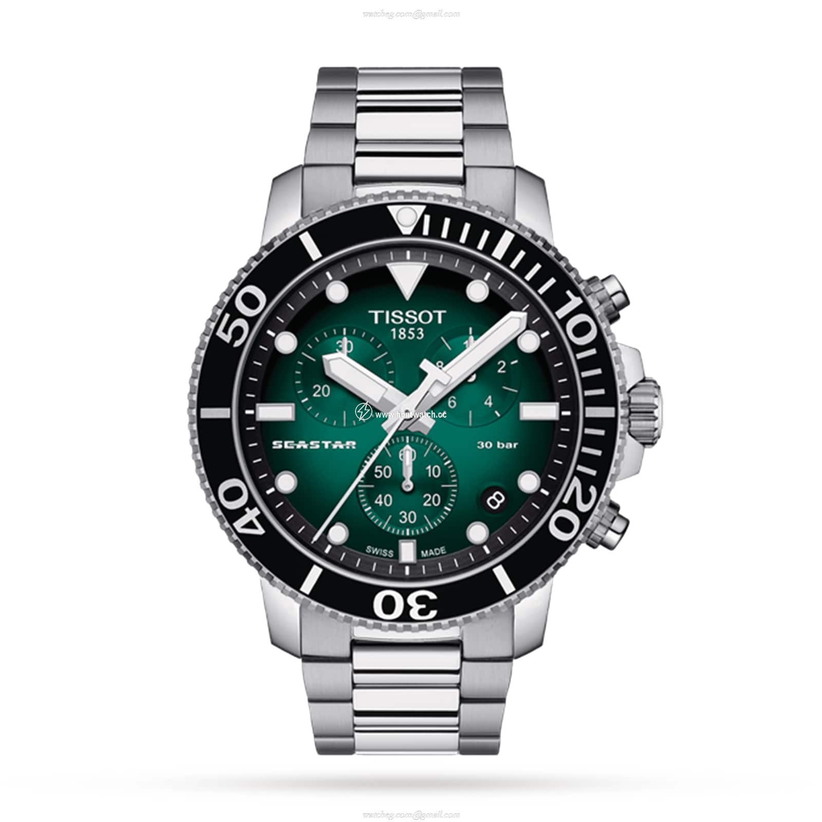 Tissot Seastar Quartz Green Dial - 45.5mm Stainless Steel - 300M Water Resistant