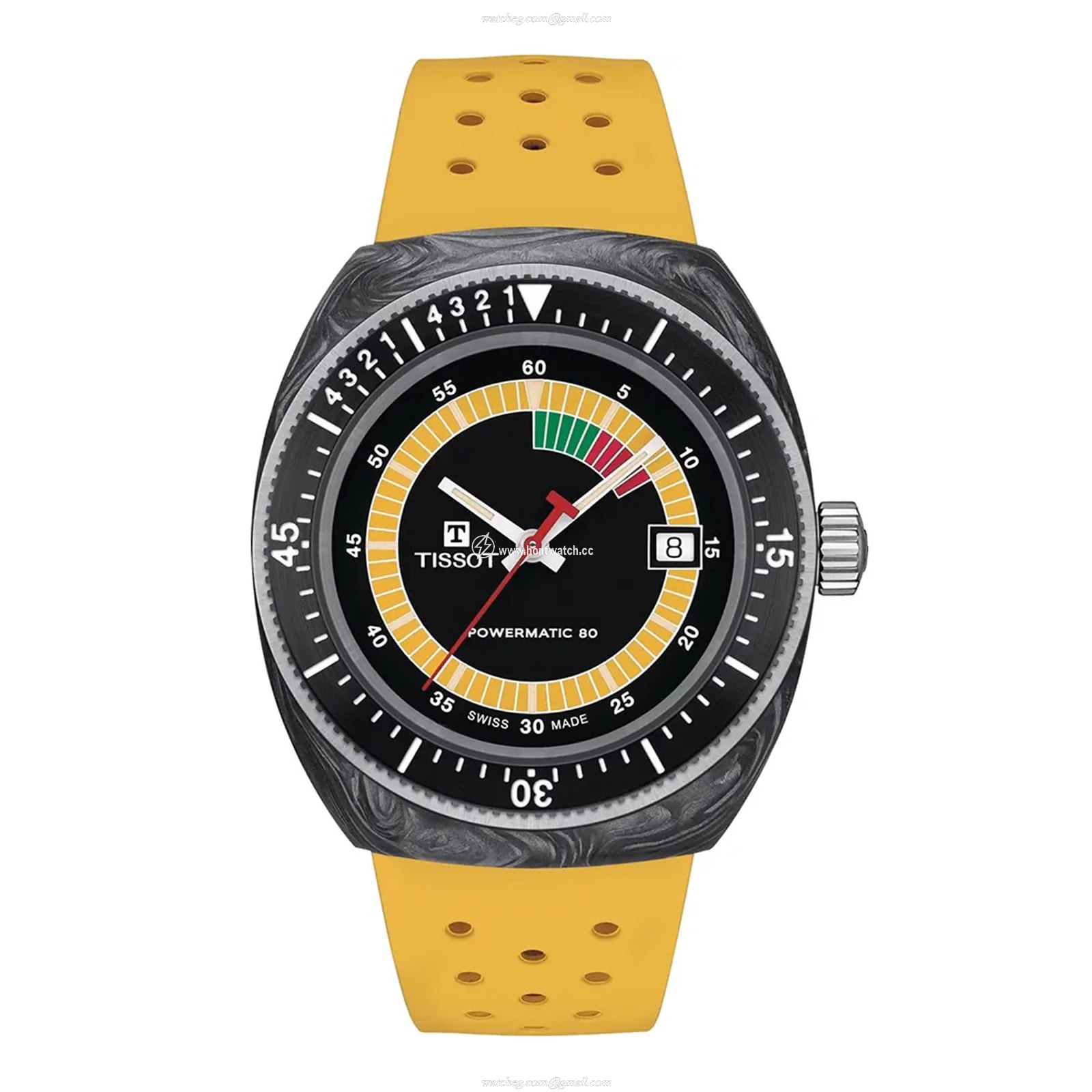 Tissot T-Sport Sideral Automatic Watch - 41mm Yellow Dial - Stainless Steel