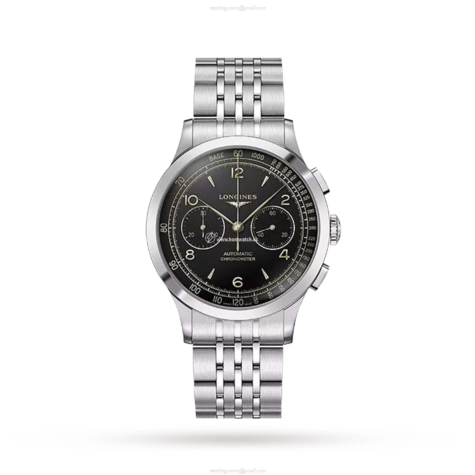 Longines Record L29214566 Automatic Watch - 40mm Black Dial | Stainless Steel