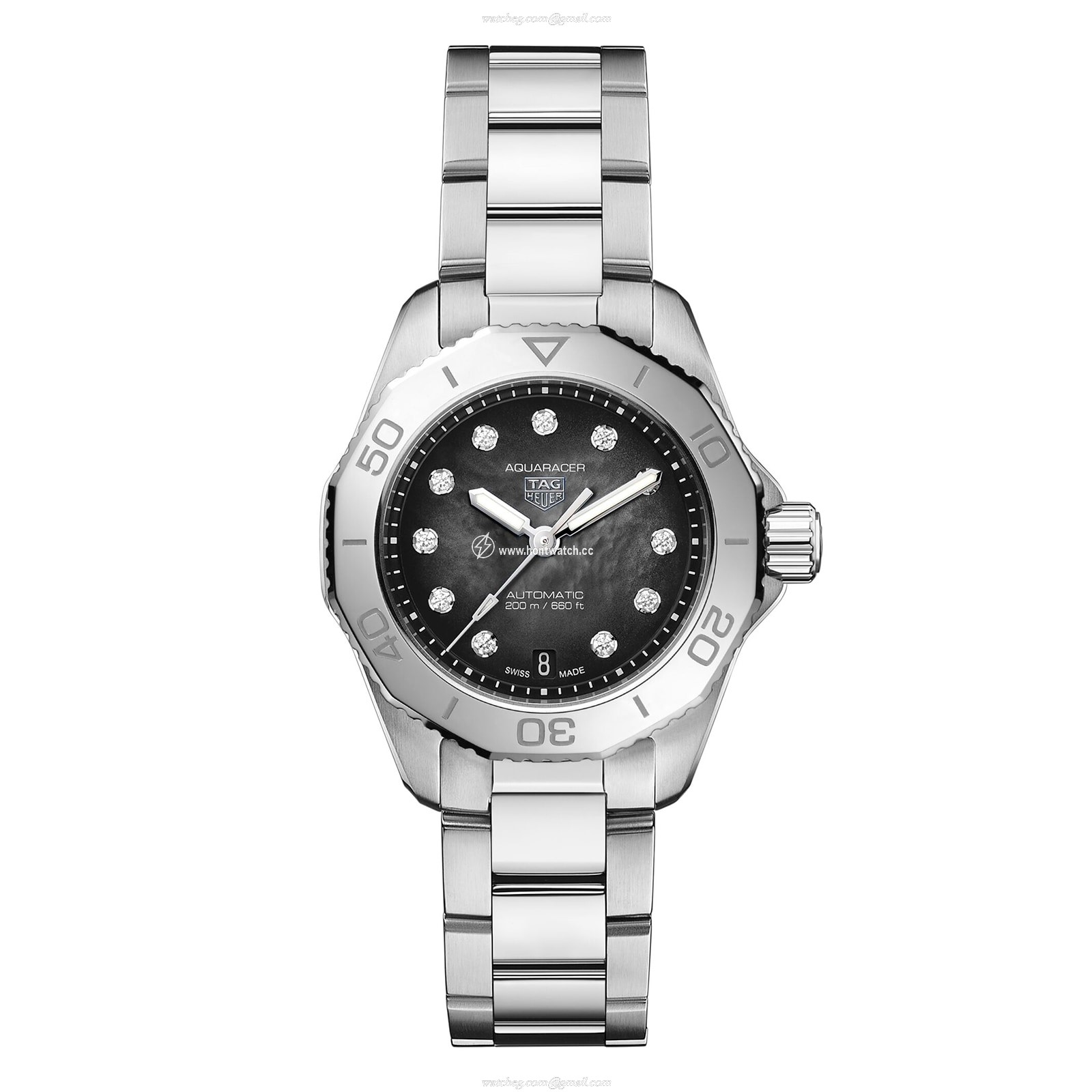 TAG Heuer Aquaracer WBP2410 | 30mm Black Dial | Diamond Markers | Automatic