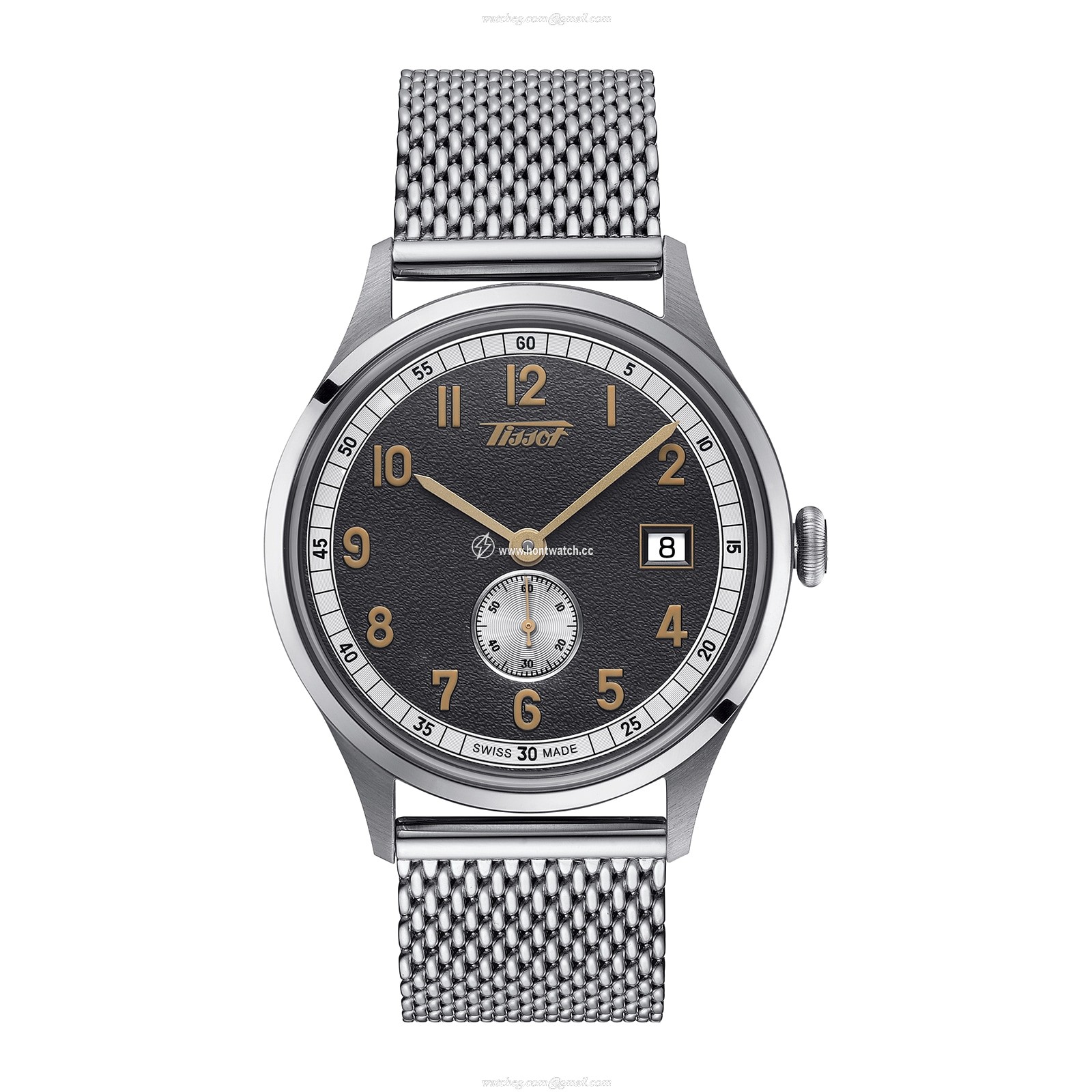 Tissot T-Heritage Automatic Grey Watch - 39mm Stainless Steel - Arabic Dial