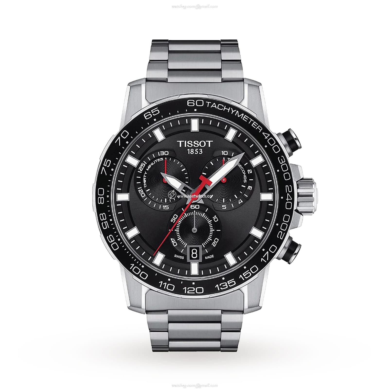 Tissot T-Sport Chrono Watch - 45.5mm Black Dial - Stainless Steel Quartz