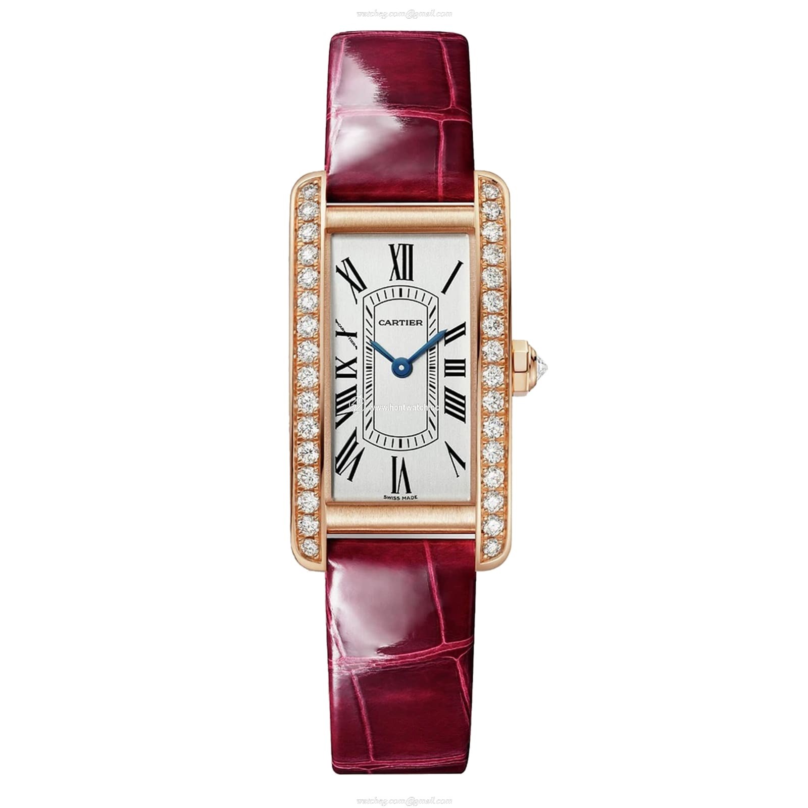 Cartier Tank Americaine WJTA0042 - Rose Gold Quartz Silver Dial - 19.5mm