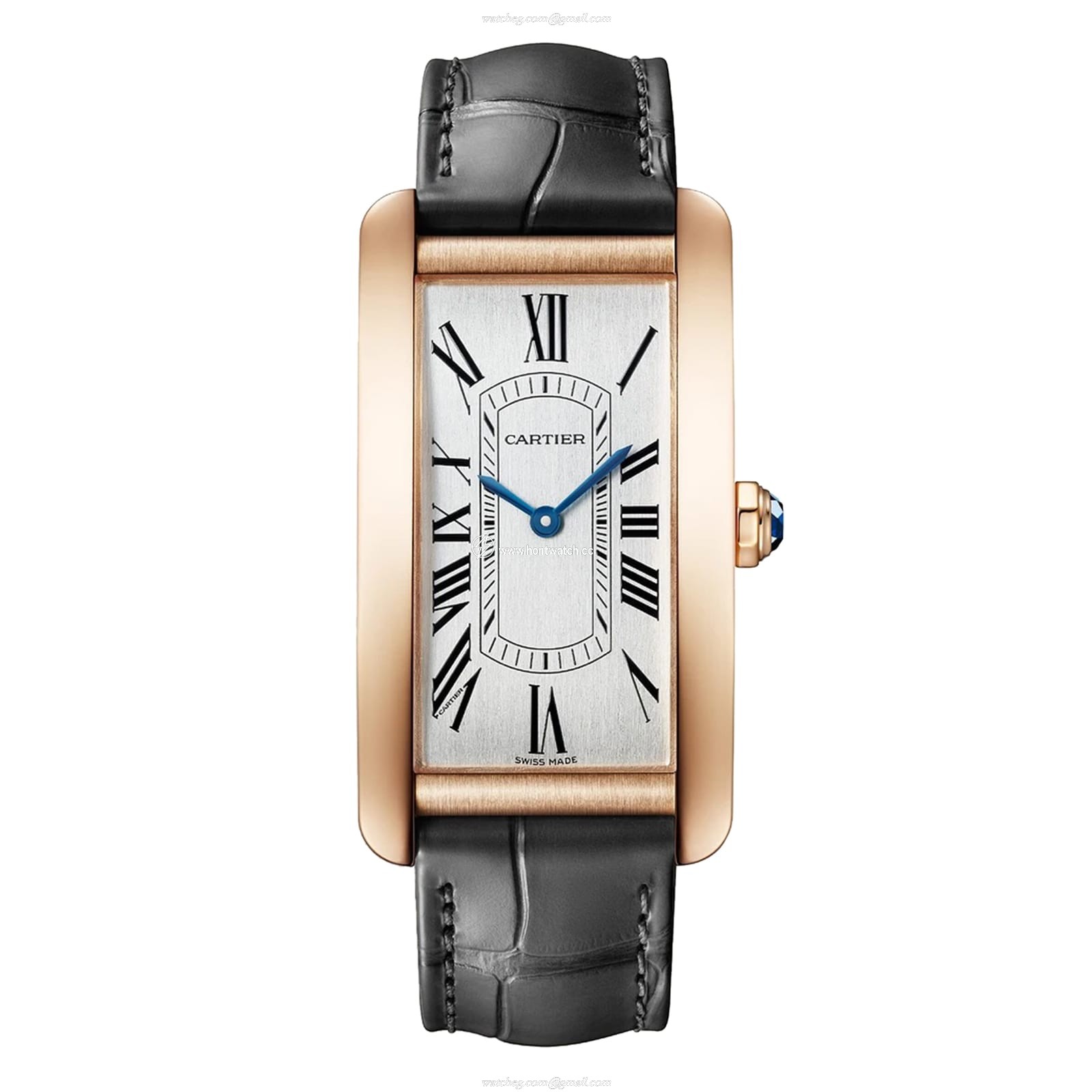 Cartier Tank Americaine WGTA0134 Rose Gold Automatic Silver Watch