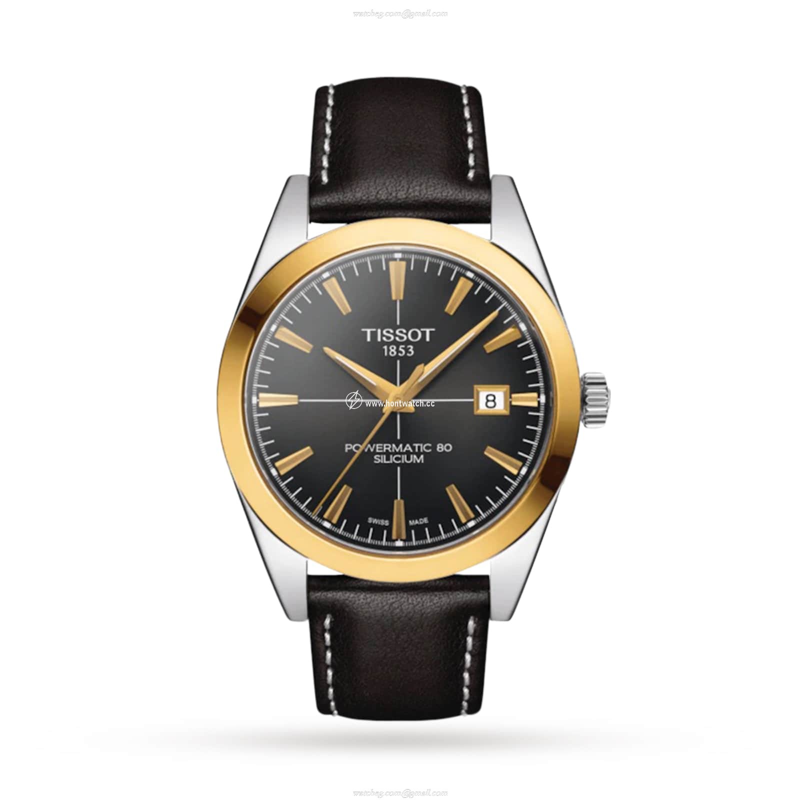 Tissot T-Gold Automatic Watch - 40mm Black Dial - Stainless Steel & Gold