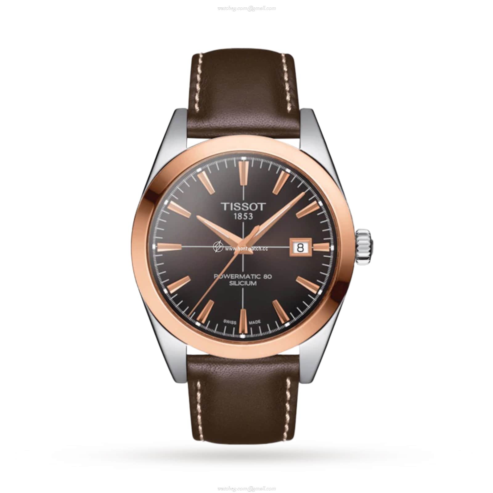 Tissot T-Gold Automatic Watch - 40mm Stainless Steel & Rose Gold - Brown Dial
