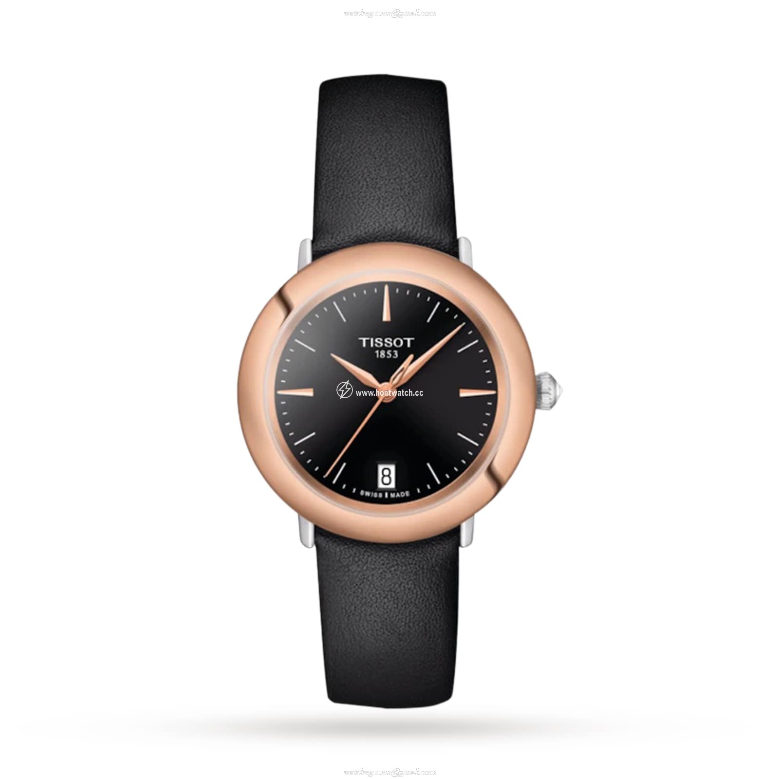 Tissot T-Gold Ladies Watch - 33mm Black Dial & Rose Gold Case | Quartz