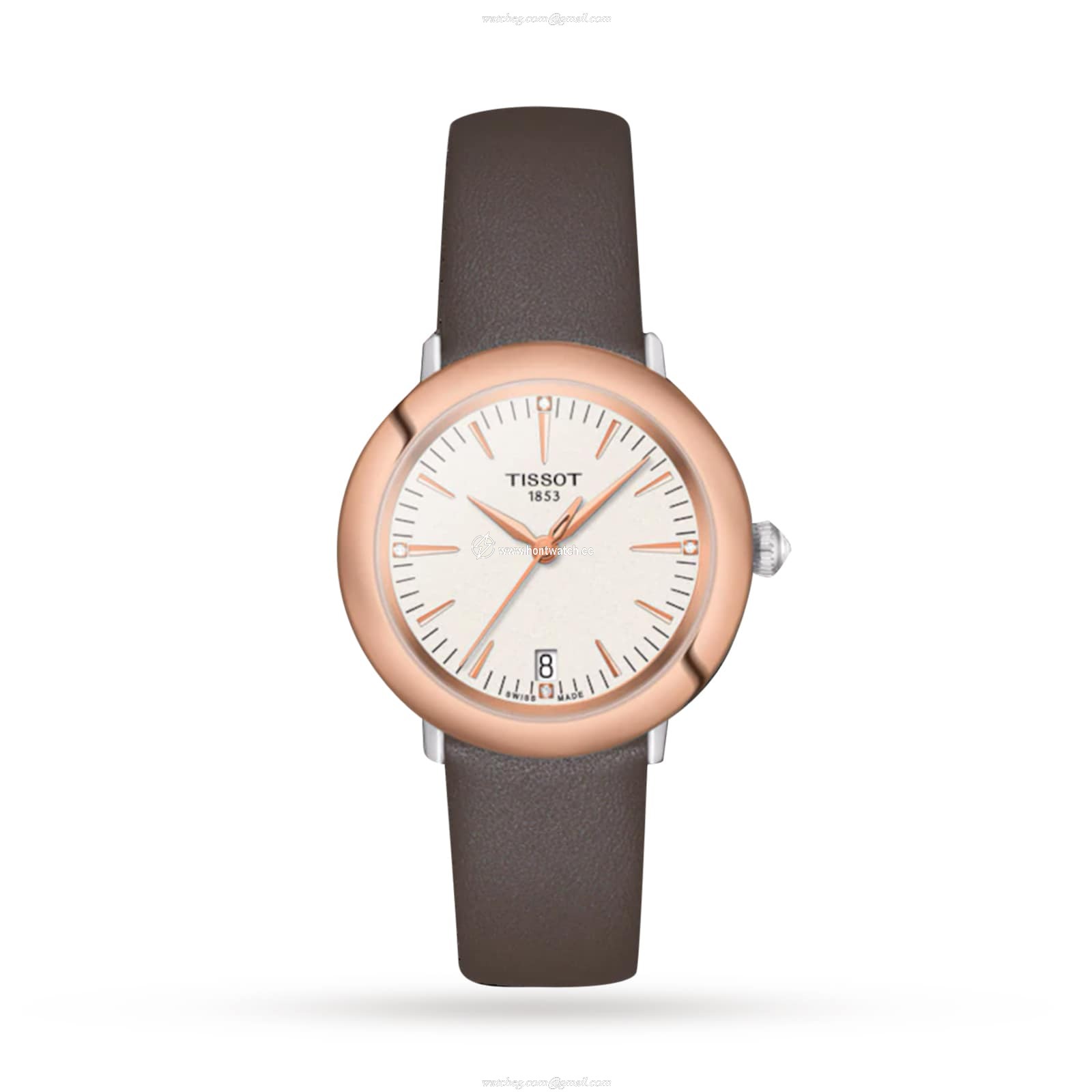 Tissot T-Gold Ladies Watch - 33mm Stainless Steel & Rose Gold - Quartz Cream Dial