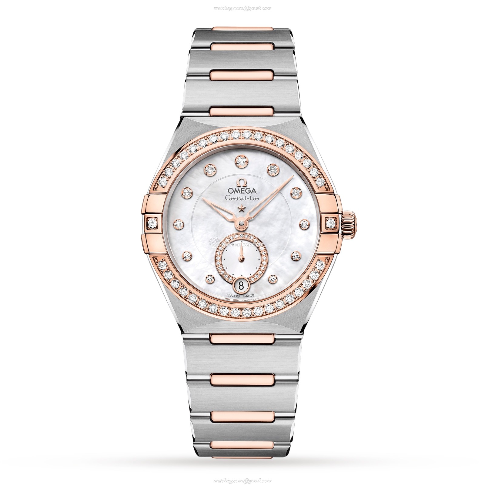 Omega Constellation Replica | 34mm Automatic | Mother of Pearl Dial & Diamond Markers