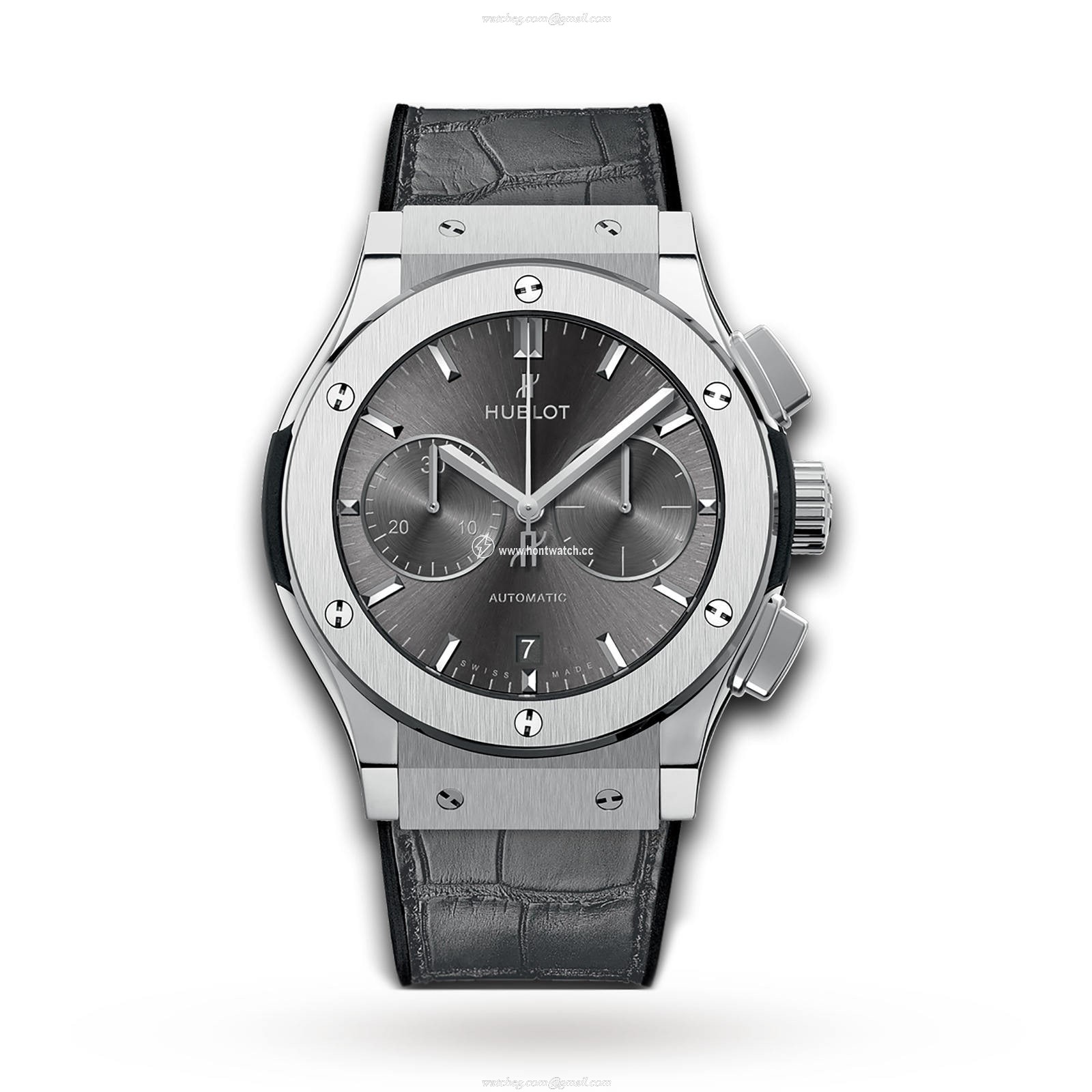 Hublot Titanium Automatic Grey Watch - 45mm Case | Alligator Strap