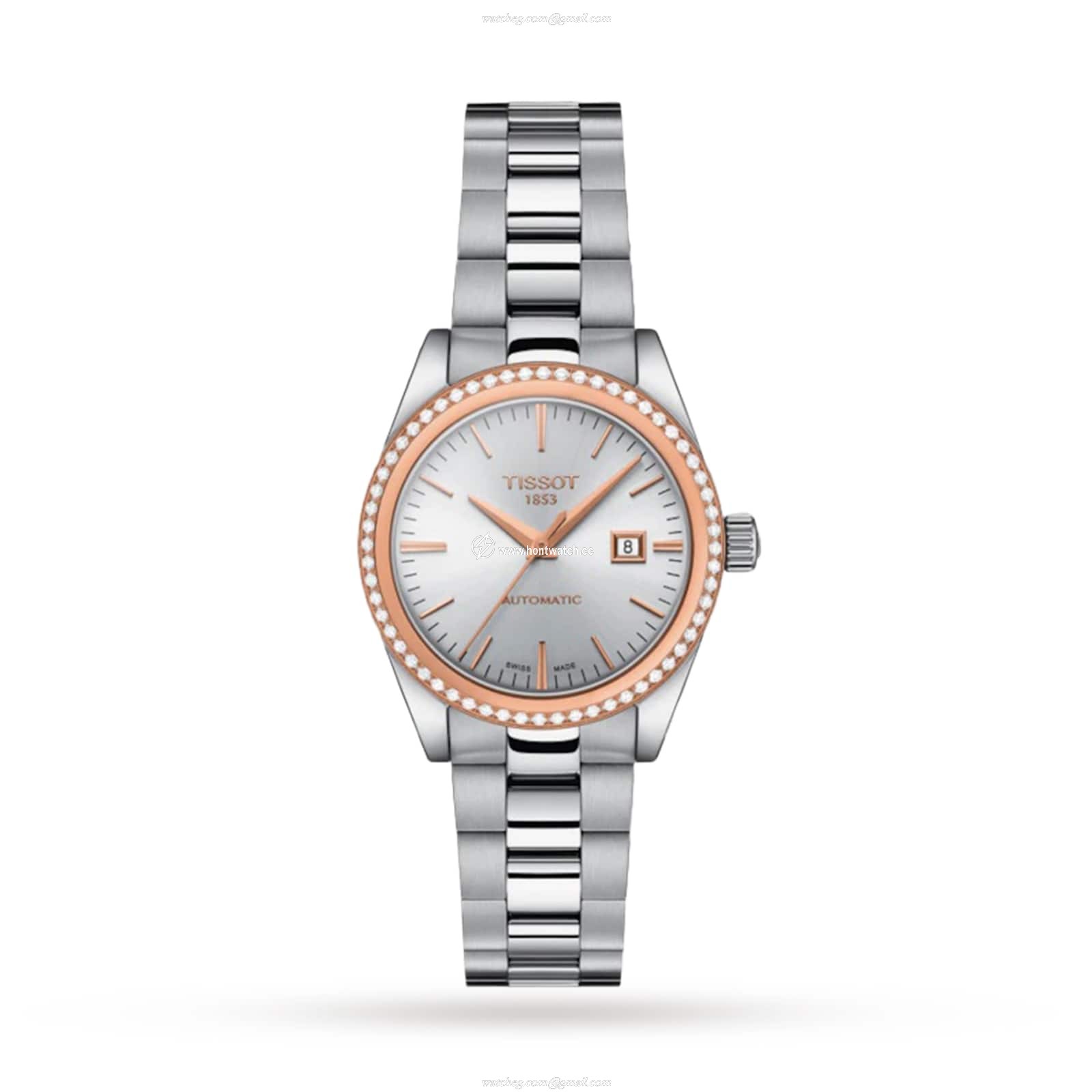 Tissot T-Gold T9300074103100 | 29mm Automatic Watch | Silver Dial & Rose Gold