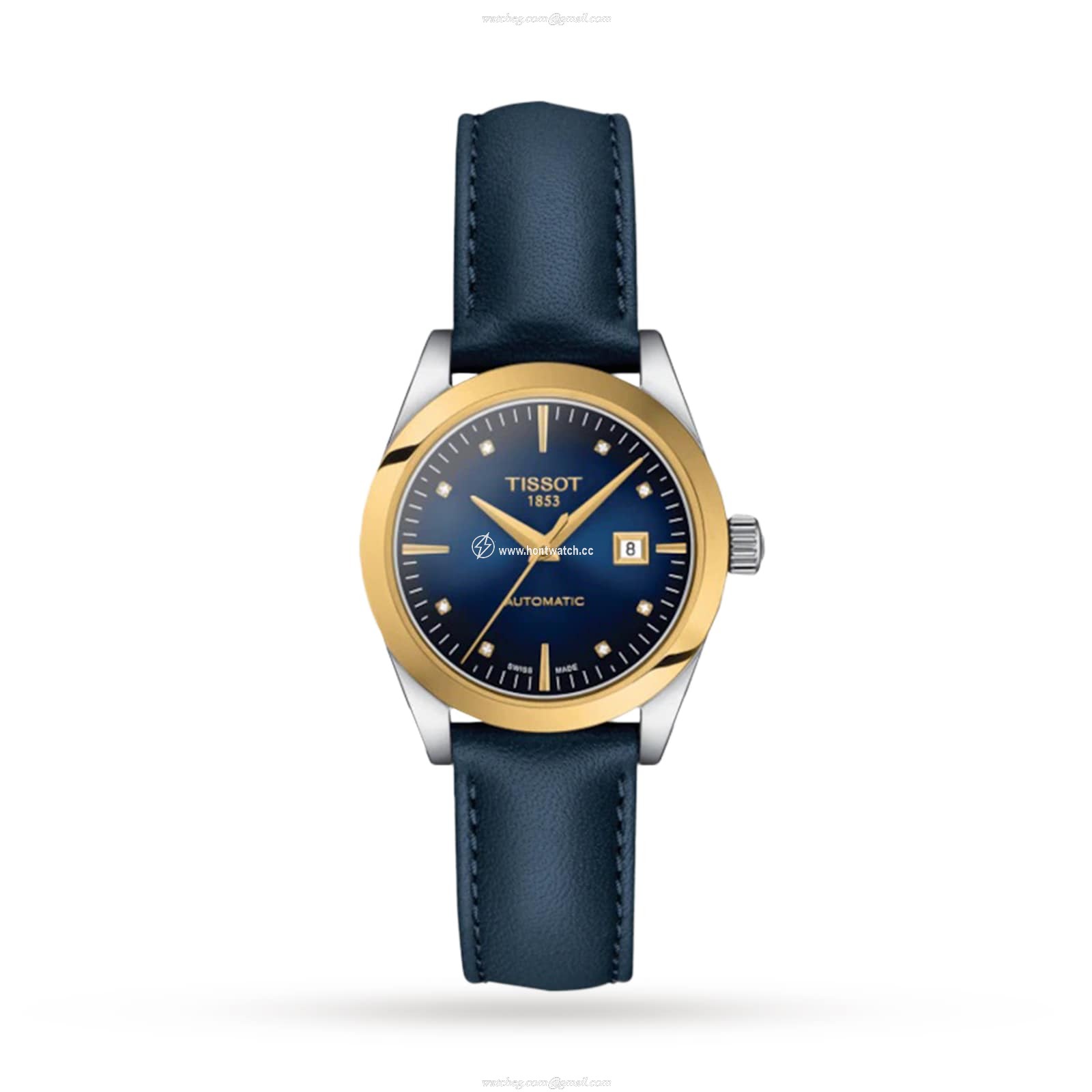 Tissot T-Gold Automatic Watch | 29mm Blue Dial | Stainless Steel & 18K Gold