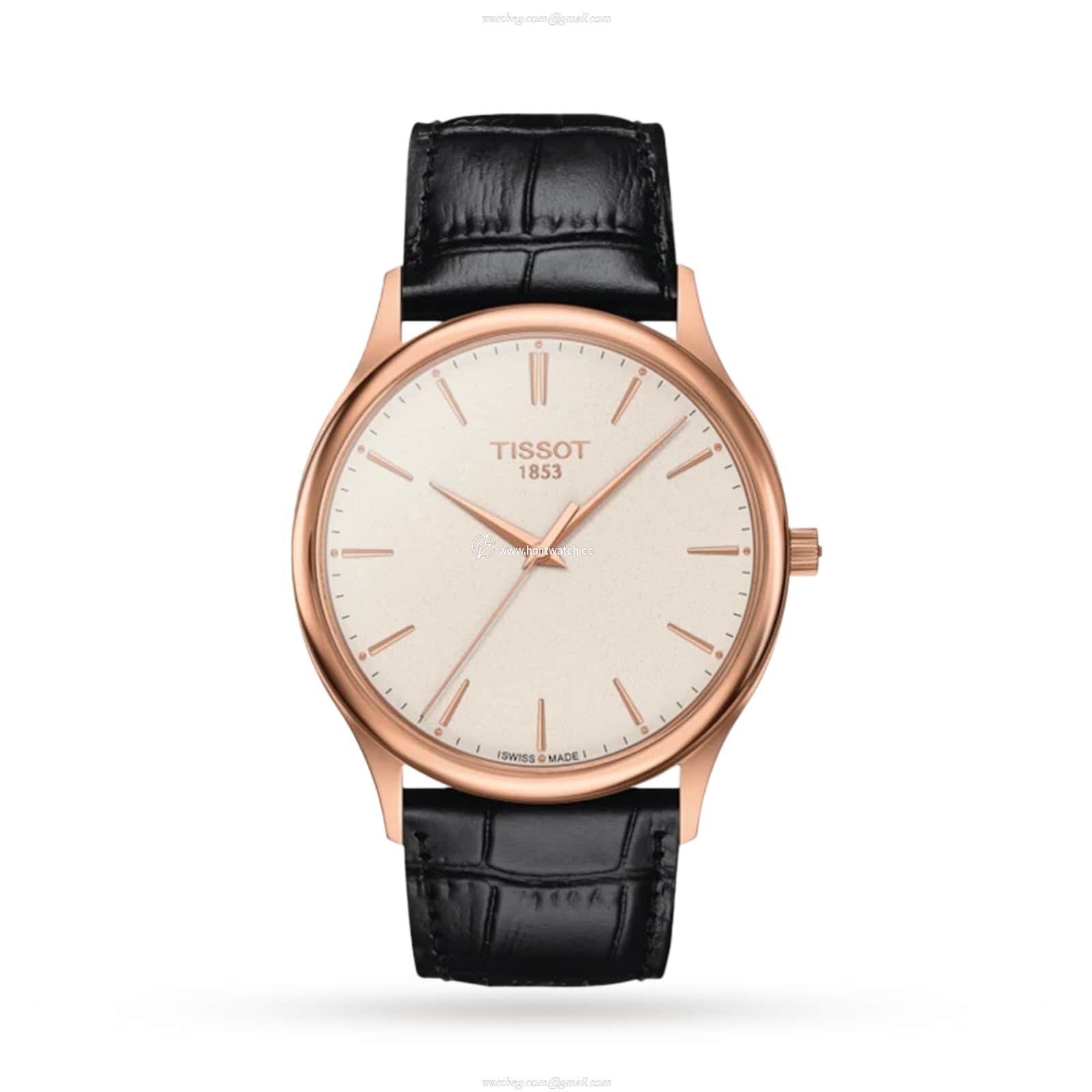 Tissot T-Gold 18ct Rose Gold Watch - 40mm Cream Dial Quartz - For Him